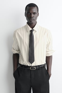 WOOL-FLANNEL TIE — DARK-GRAY MÉLANGE 1