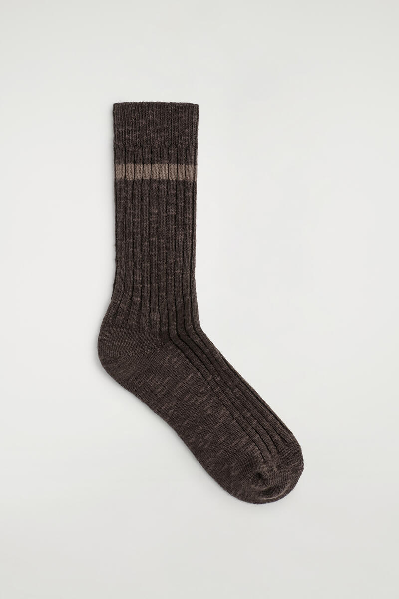 Chunky Rib-Knit Socks