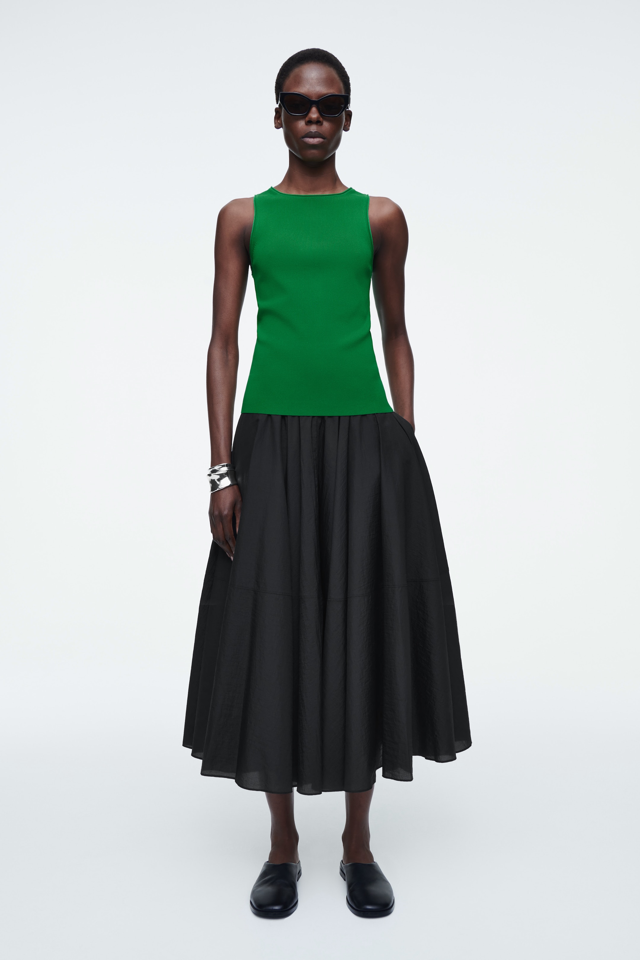 View larger image: TUBULAR KNITTED TANK TOP - GREEN - Ladies | H&M GB 2