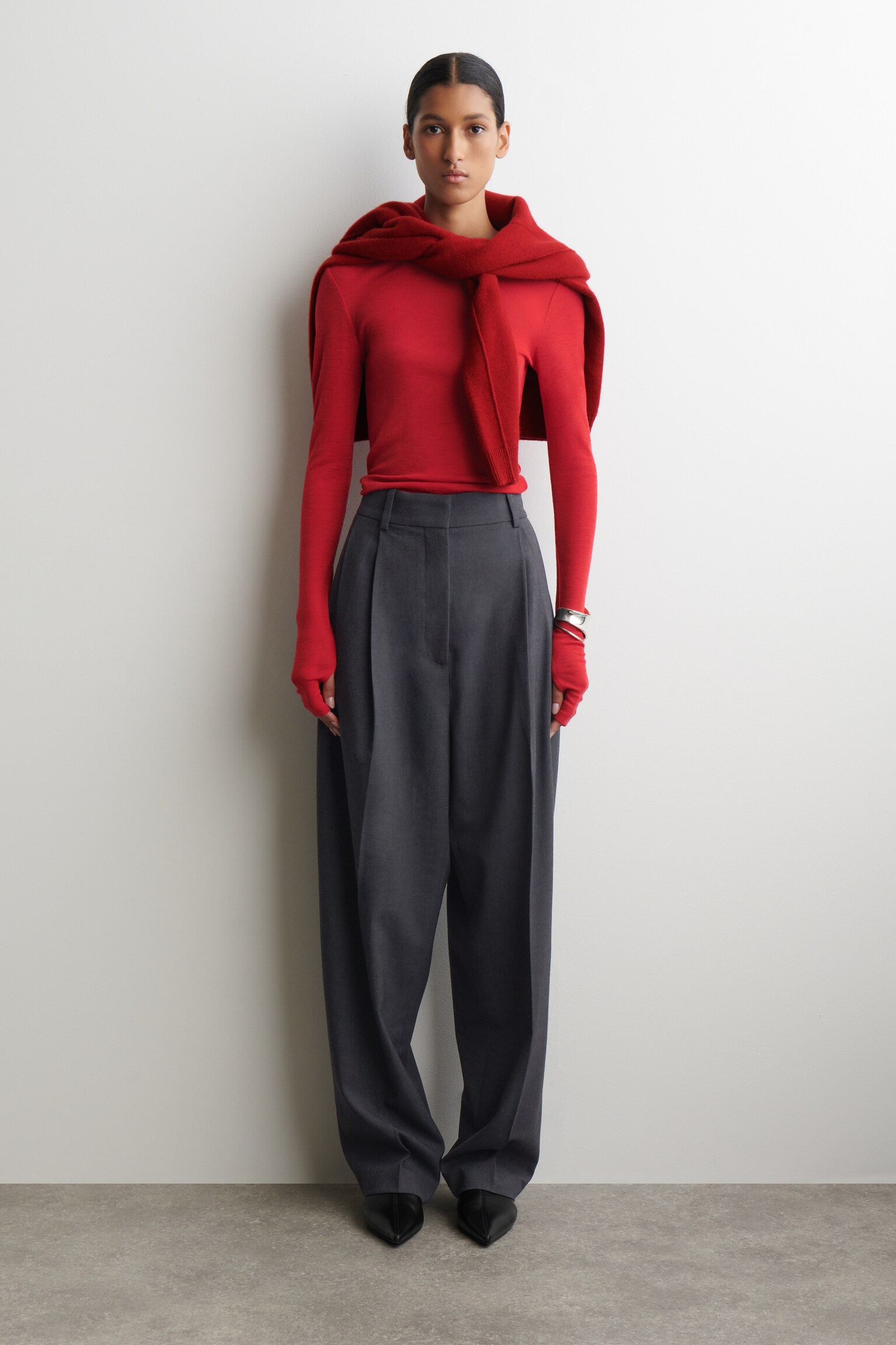 HAUT SLIM EN LAINE MÉRINOS - ROUGE/BLEU MARINE/GRIS ANTHRACITE CHINÉ/TAUPE CHINÉ/GRIS / MOUCHETÉ/CAMEL CHINÉ/BRUN FONCÉ CHINÉ - 4