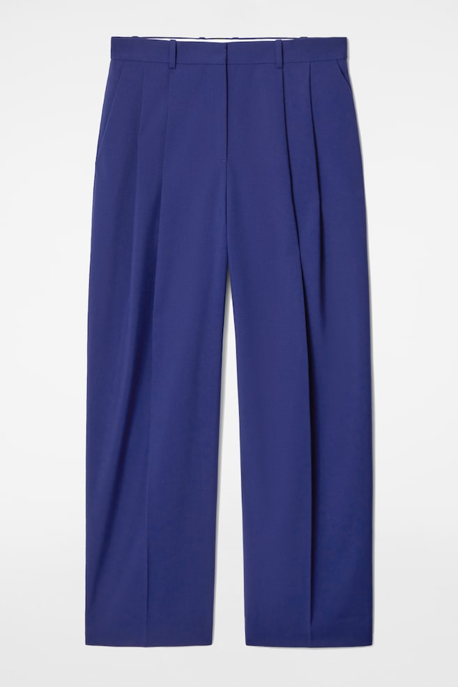 RELAXED TWILL WIDE-LEG TROUSERS - BLUE/BLACK/DARK GREY/NAVY/GREY/MOLE - 1