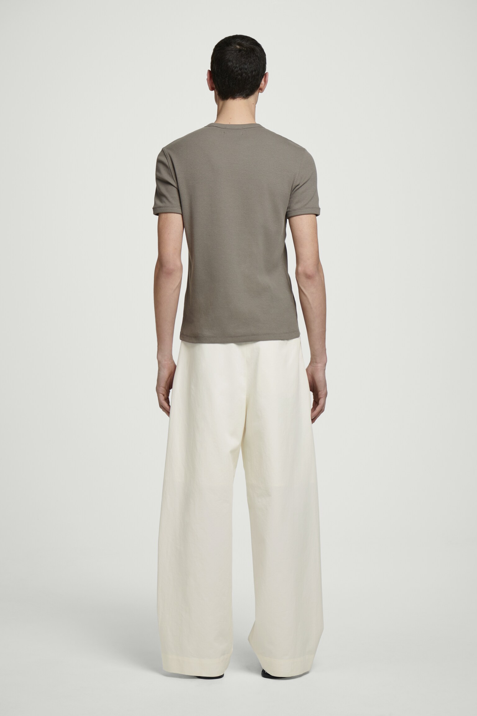 T-SHIRT SLIM IN COTONE A COSTE - TALPA SCURO/GRIGIO CHIARO/BLU NAVY/KAKI SCURO/NERO/BIANCO/KAKI/ANTRACITE - 3