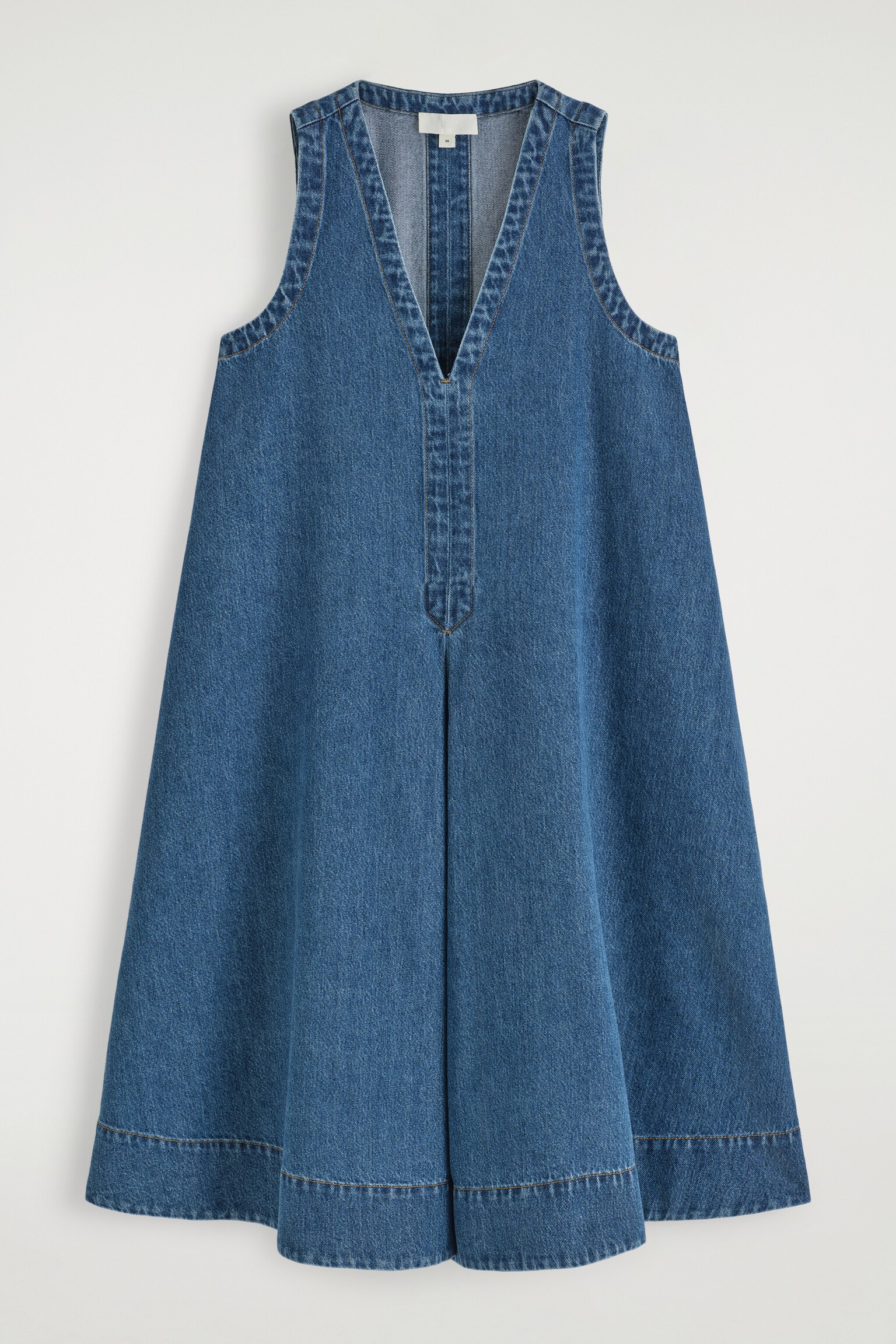 VESTIDO VAQUERO CORTO ACAMPANADO - AZUL - 2