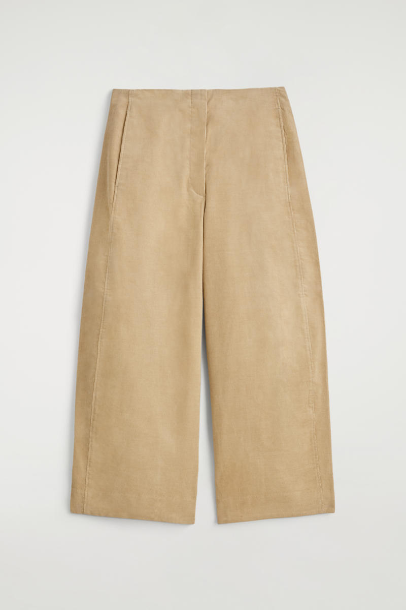 Cos Pantaloni Barrel In Velluto A Te In Sand