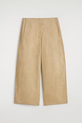 CORDUROY BARREL-LEG PANTS — BEIGE 2