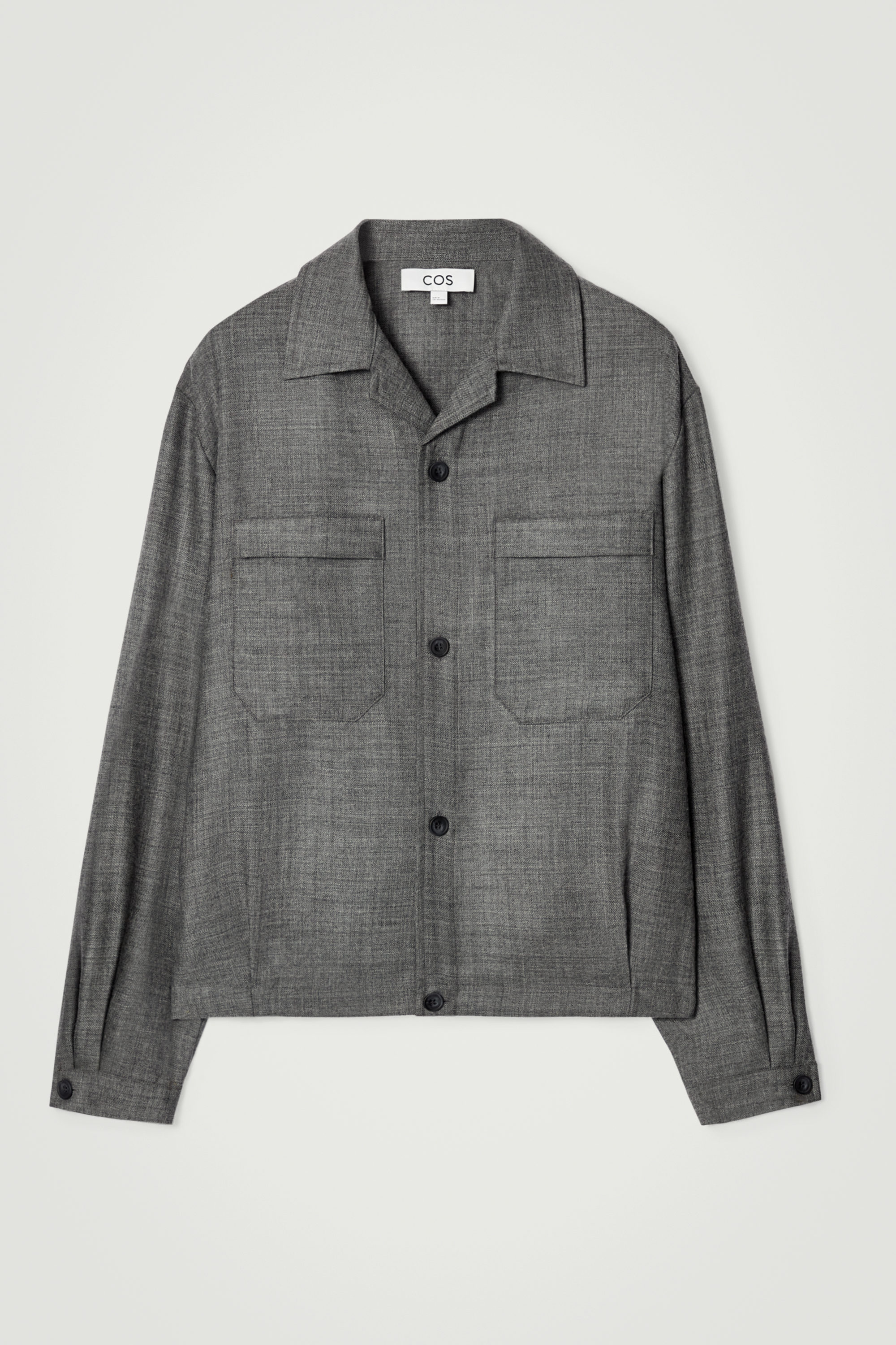 WOOL-FLANNEL OVERSHIRT - GRAY MÉLANGE | COS