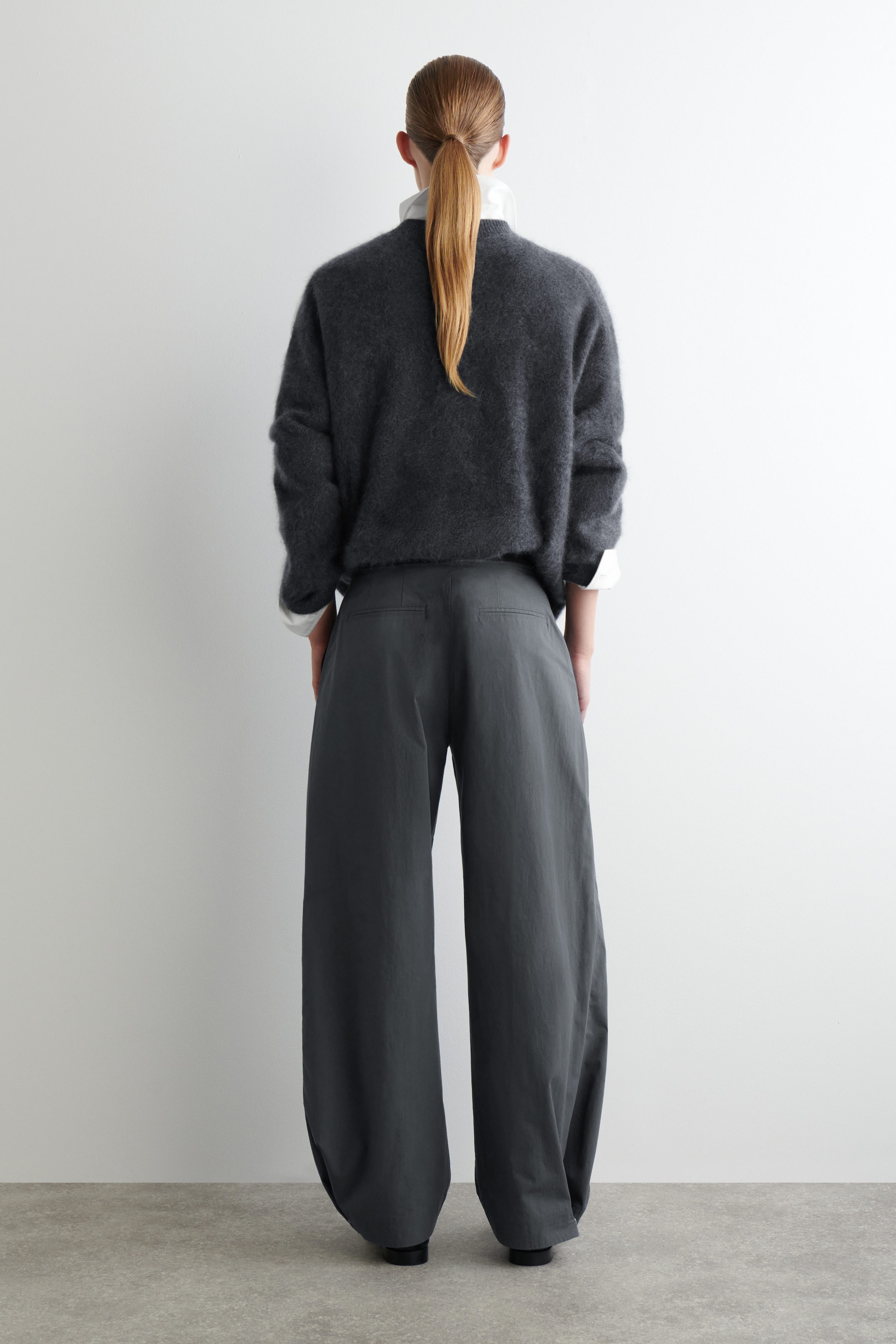 PIMA COTTON BARREL-LEG PANTS