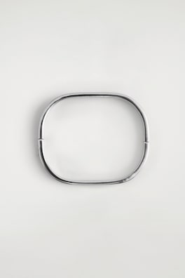 CURVED RECTANGULAR BANGLE — SILVER 3