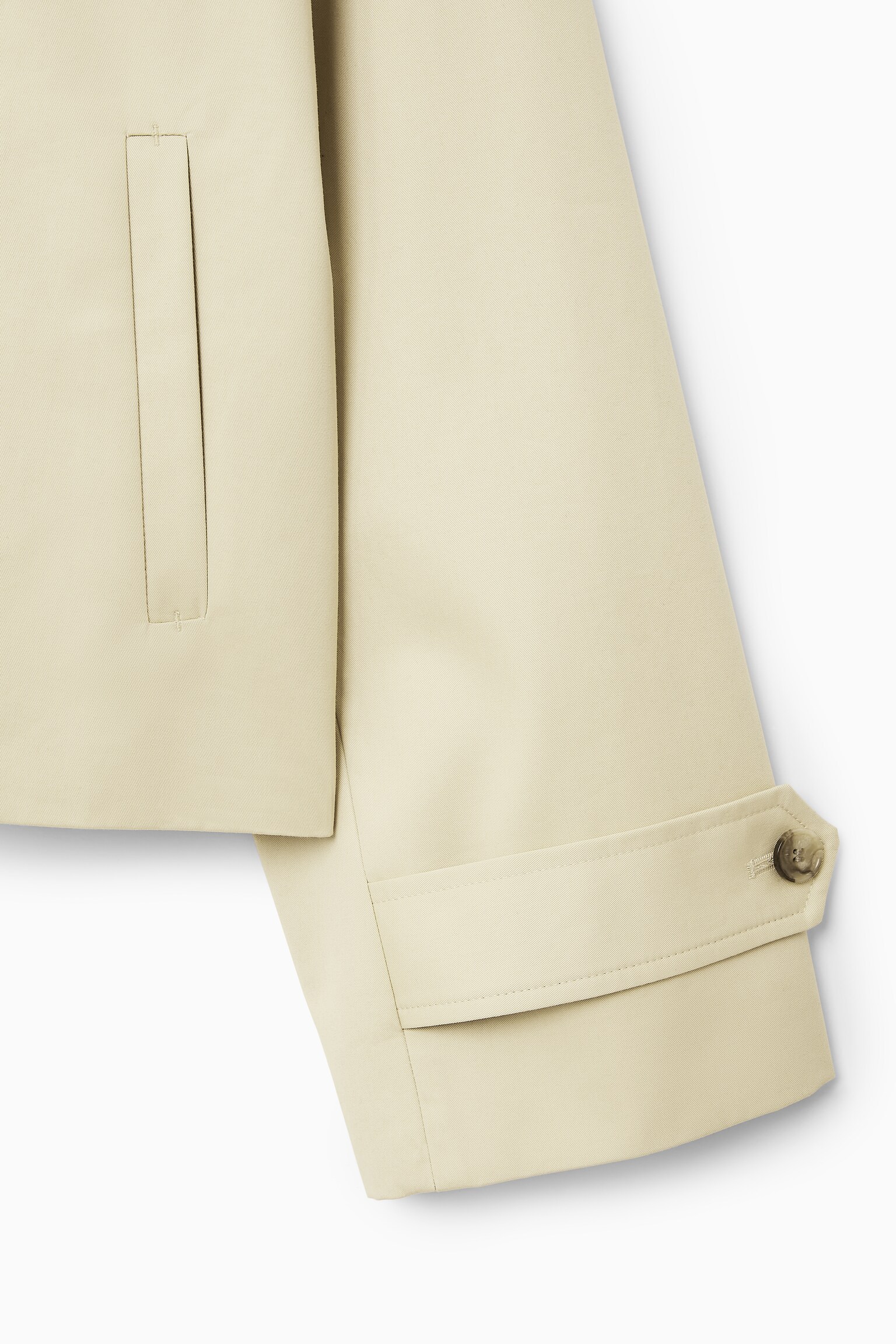 TWILL SHORT TRENCH COAT - BEIGE - 4