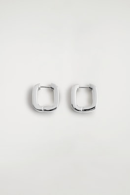 SQUARE HOOP EARRINGS — SILVER 4