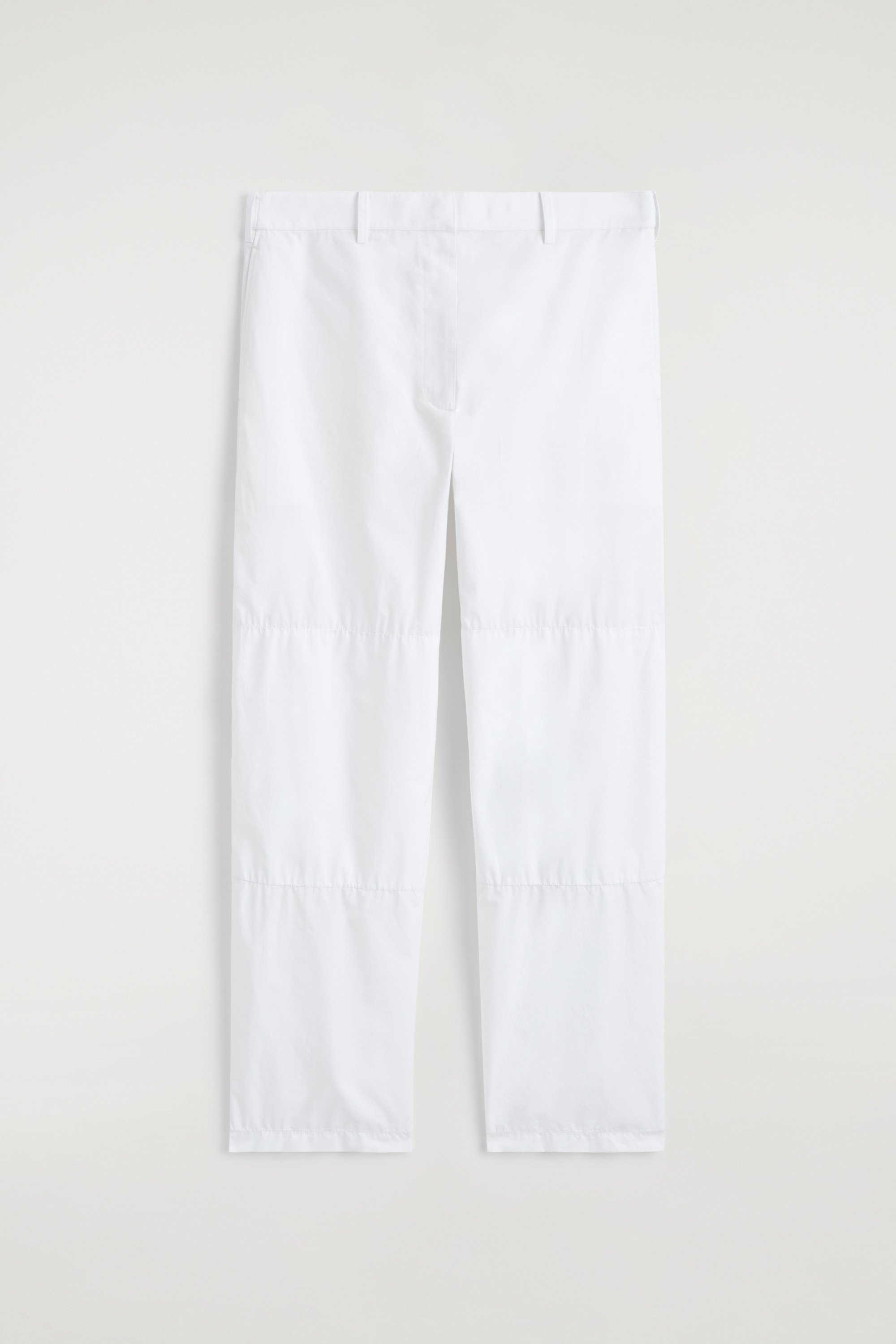 PANTALON EN COTON À PANNEAUX FRONCÉS - BLANC