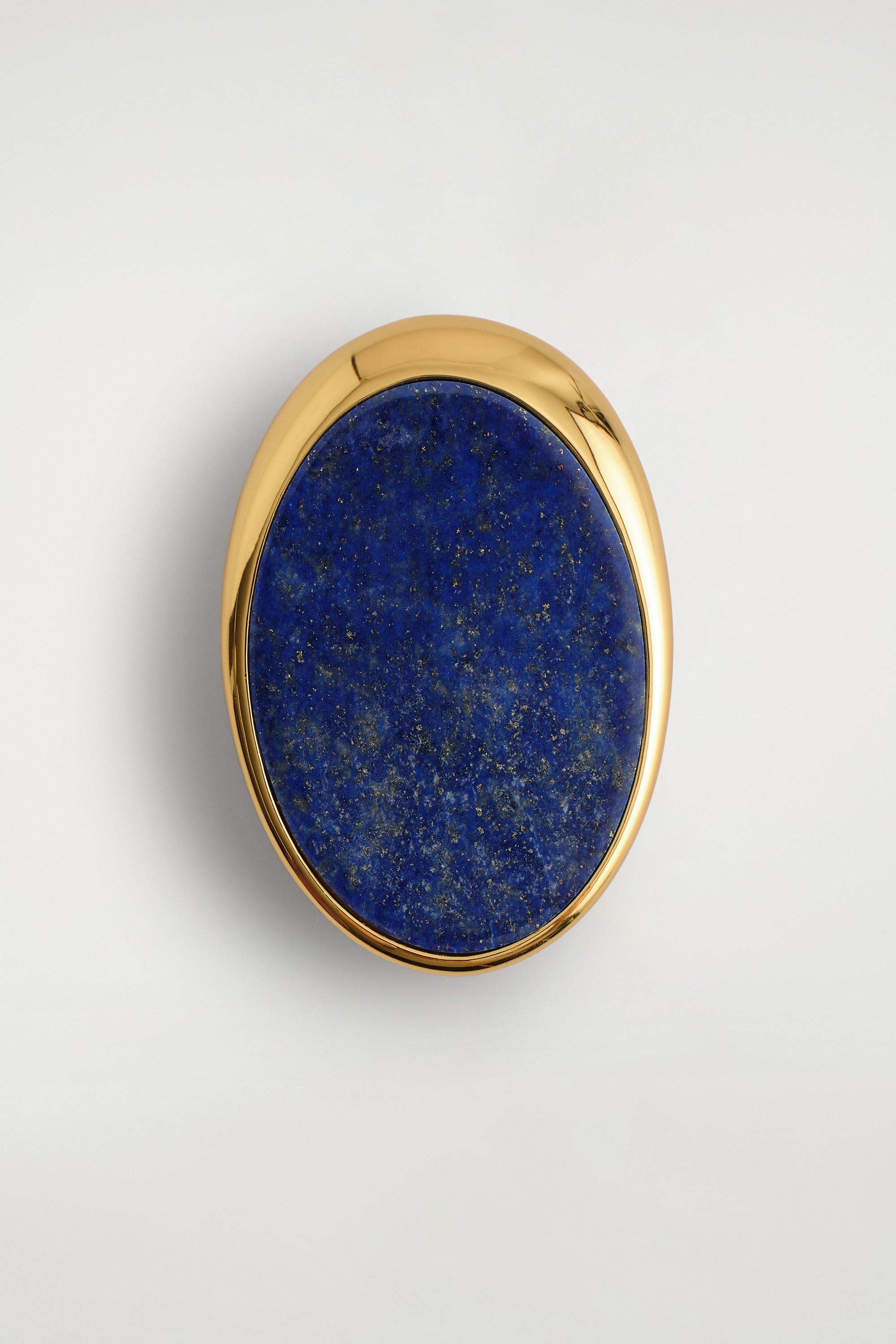 BROSZKA Z LAPIS LAZULI (LAZURYTEM) - ZŁOCISTY/ NIEBIESKI