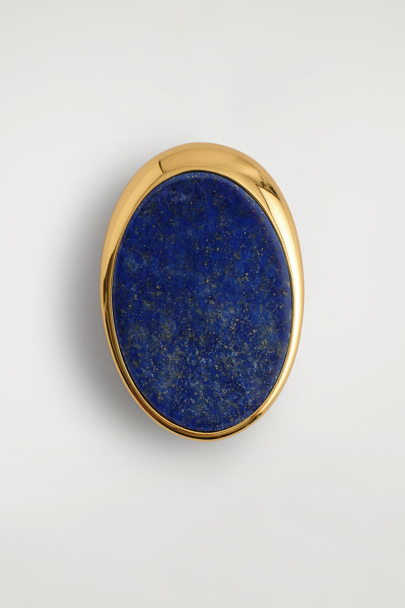 COS Lapis Lazuli Brooch Gold-Coloured Women's