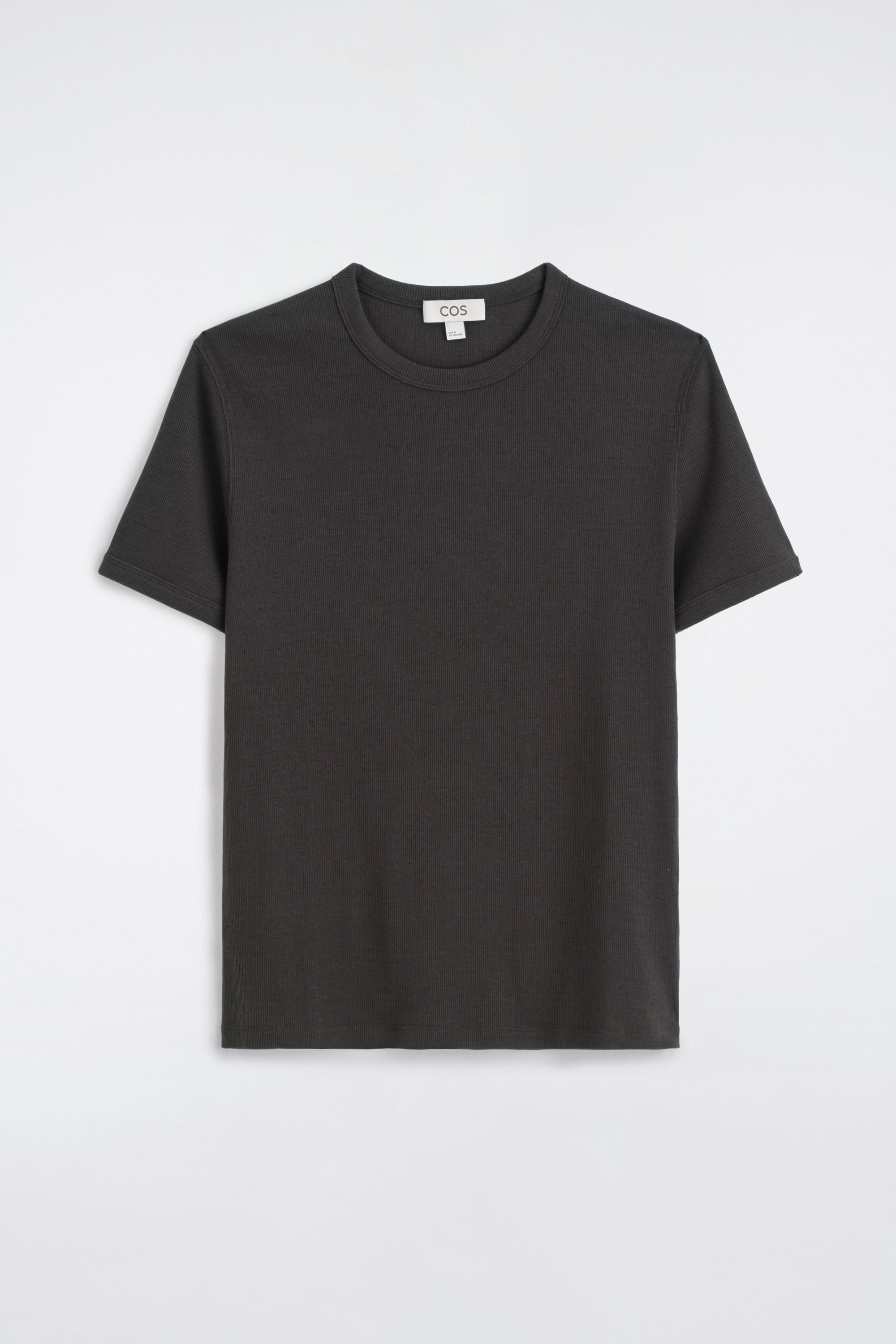 SCHMAL GESCHNITTENES GERIPPTES BAUMWOLL-T-SHIRT - BRAUN/SCHWARZ/NAVYBLAU/WEISS/ANTHRAZIT/Hellgrau/DUNKELGRAU