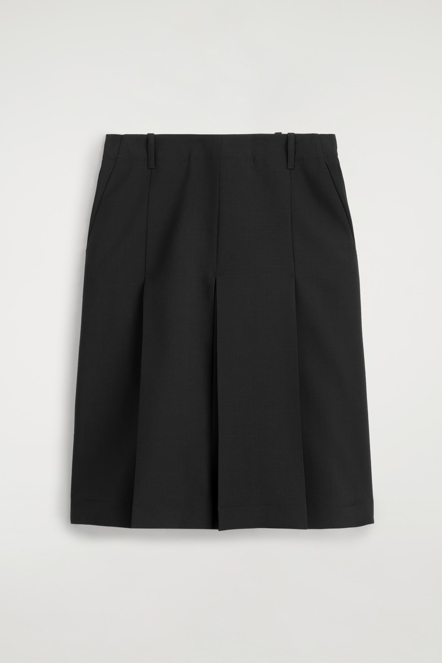BOX-PLEAT WOOL MIDI SKIRT - 1