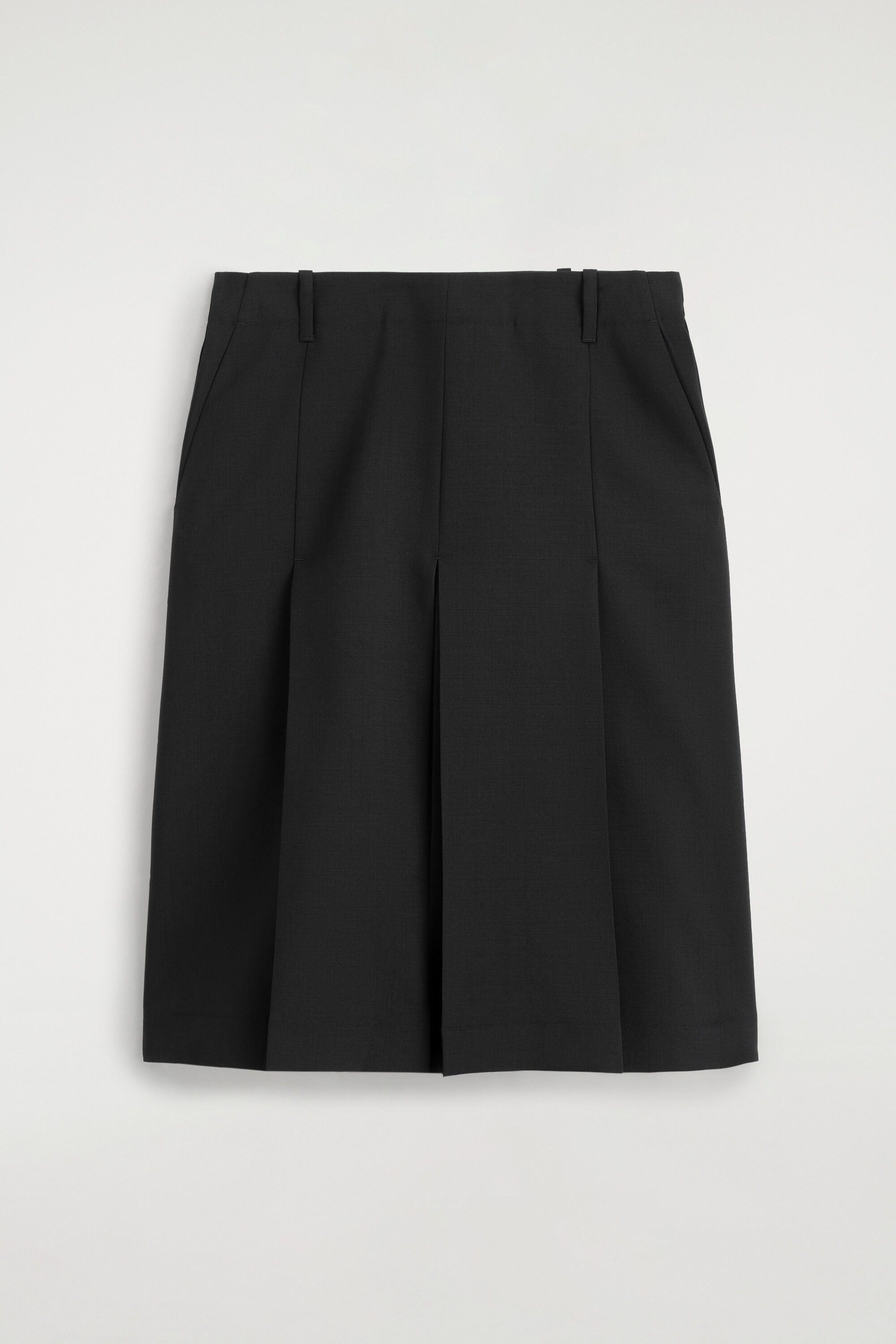 BOX-PLEAT WOOL MIDI SKIRT - BLACK | COS US