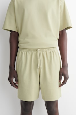 GARMENT-WASHED COTTON-JERSEY SHORTS — WASHED GREEN 4