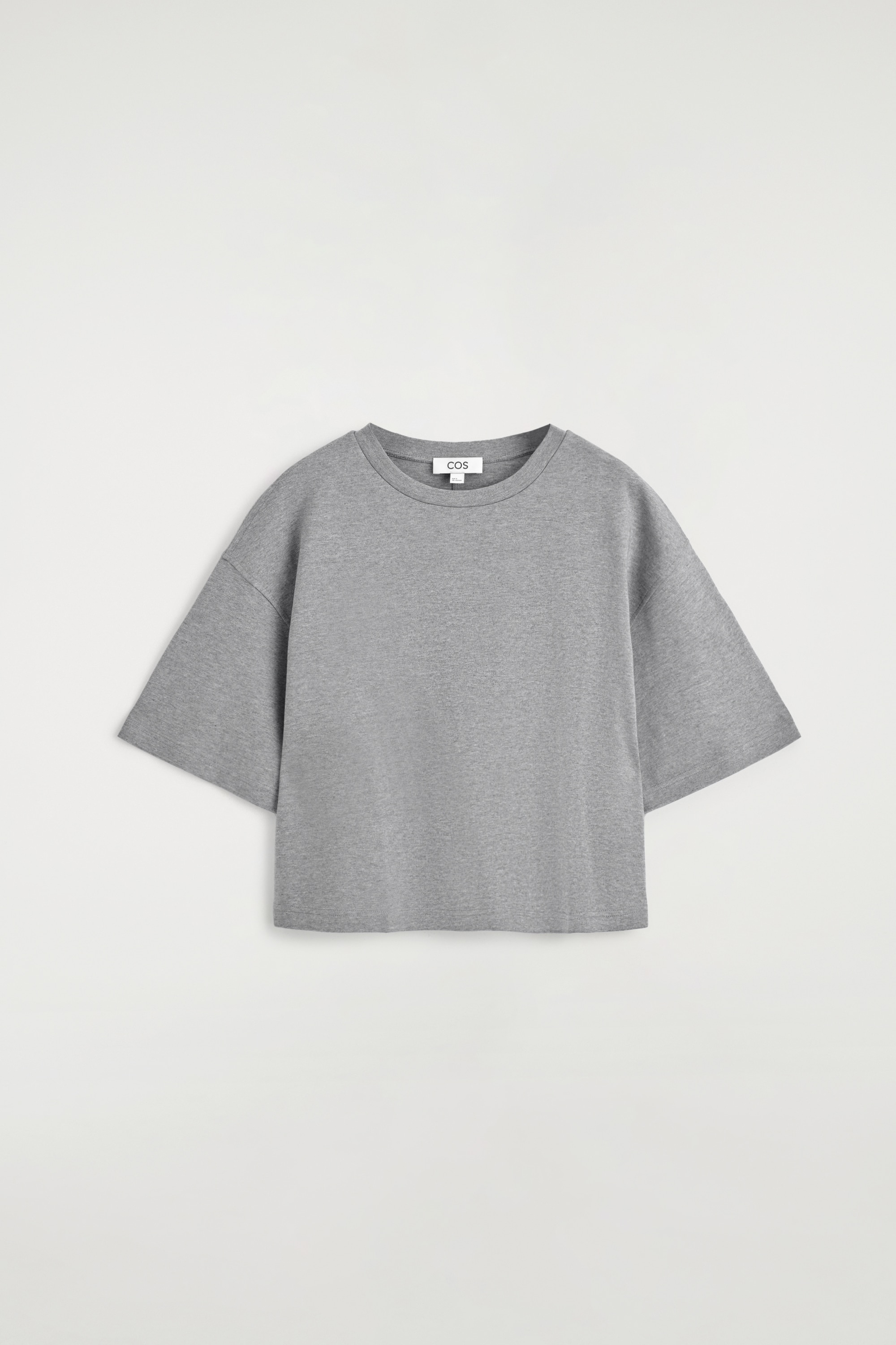 OVERSIZED BOXY COTTON T-SHIRT - אפור מלנג'/חום כהה/שחור/BUTTER YELLOW