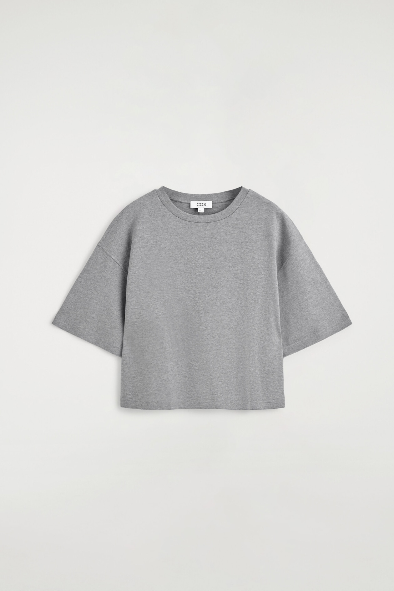 OVERSIZED BOXY COTTON T-SHIRT — GREY MÉLANGE