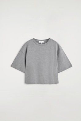 OVERSIZED BOXY COTTON T-SHIRT — GREY MÉLANGE 6