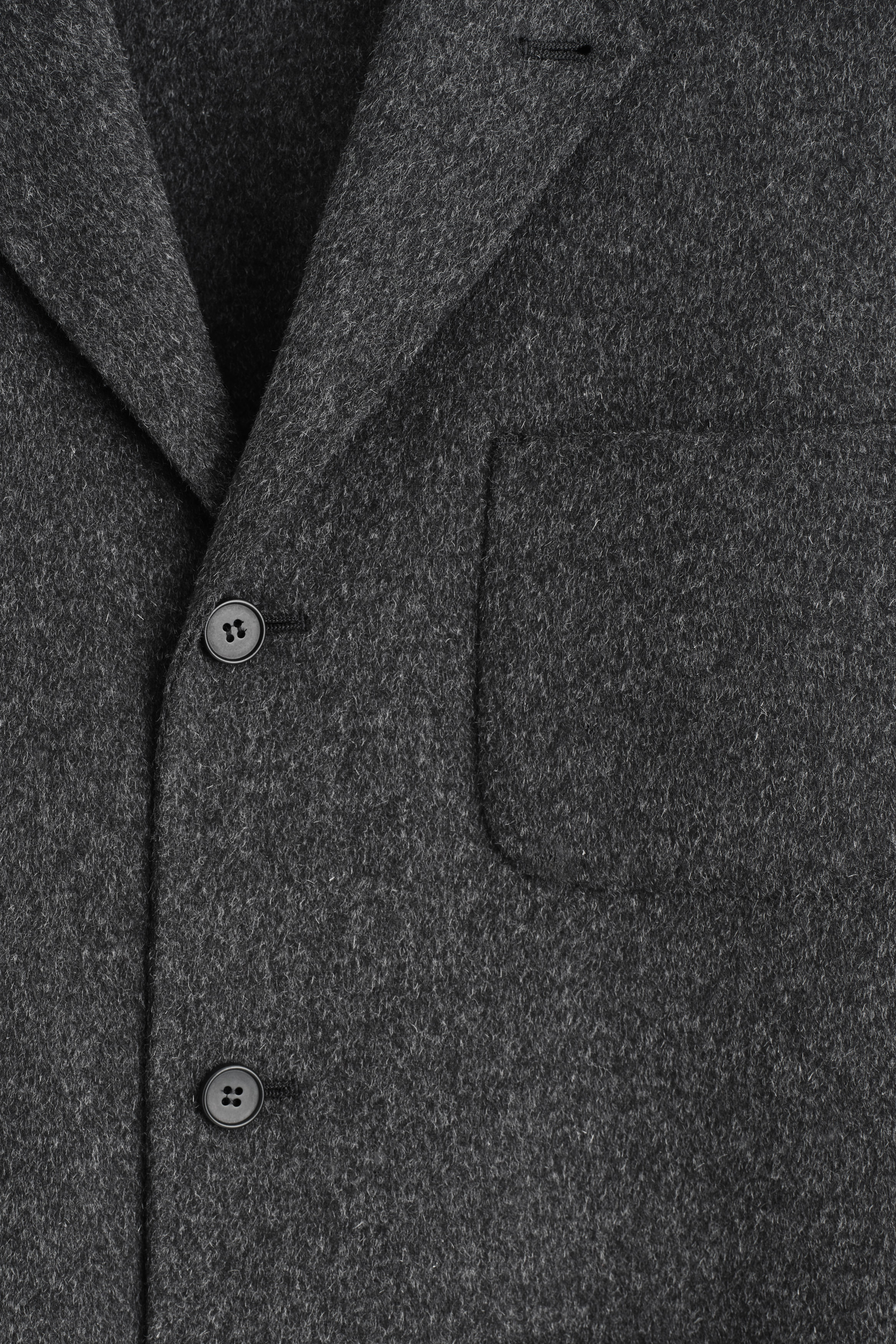 UNSTRUCTURED DOUBLE-FACED WOOL BLAZER - CHARCOAL | COS US