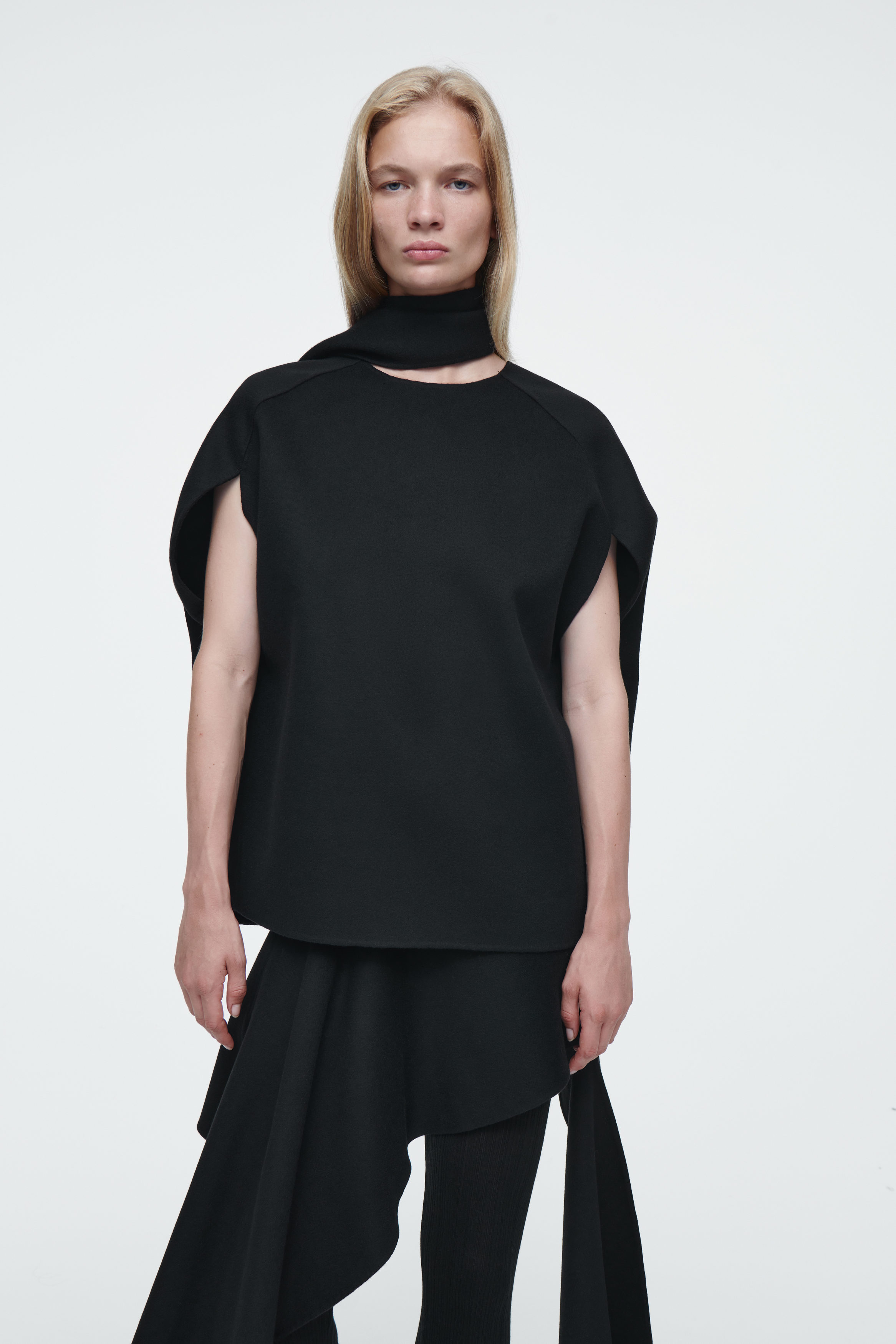 Her lip to Scarf-Collar Blouse Sサイズ Women Scarf Collar Shirt Ladies Long Sleeve Solid Color Tops