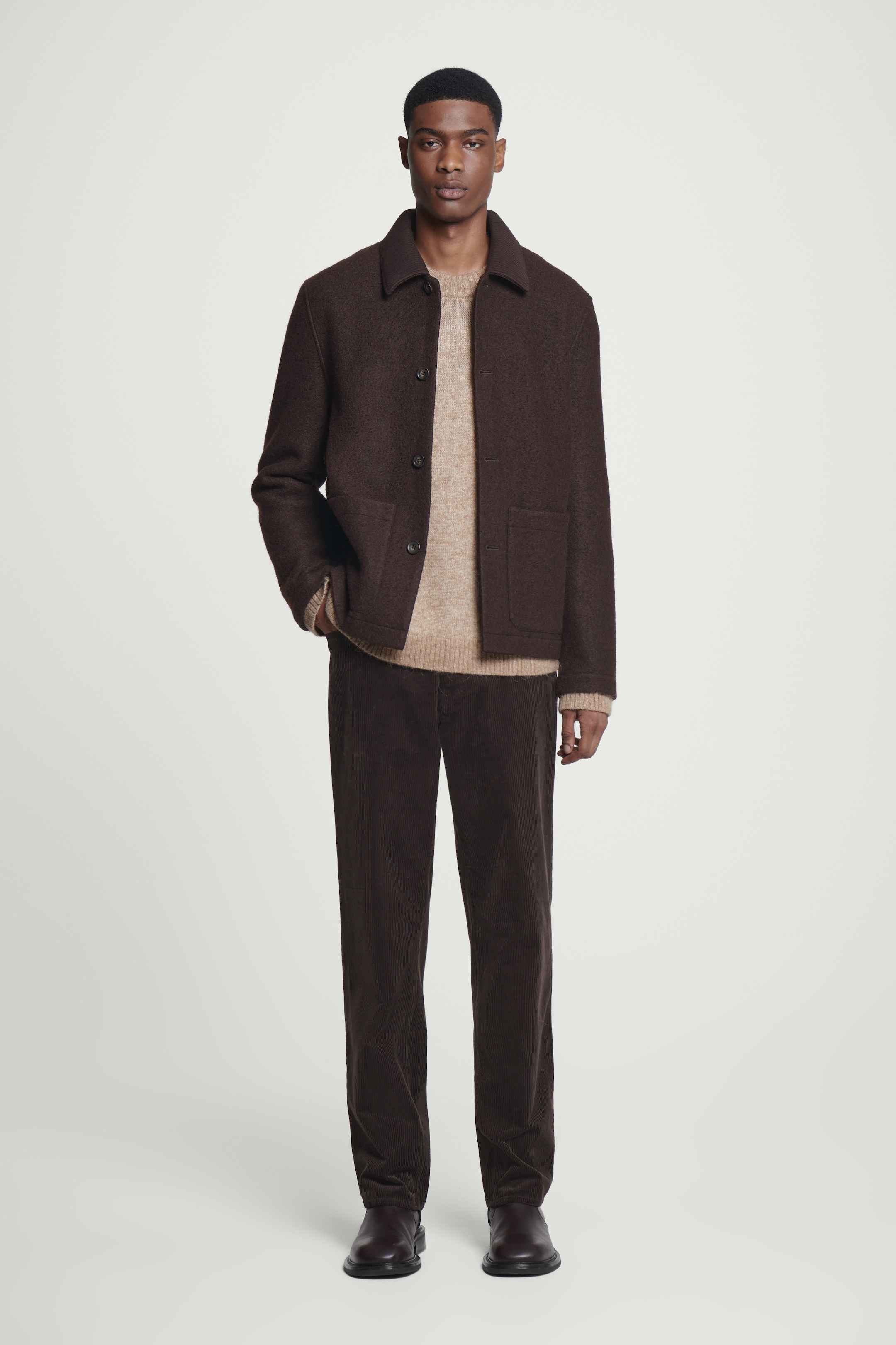 View larger image: SIGNATURE CORDUROY STRAIGHT-LEG JEANS - DARK BROWN - Men | H&M GB 1