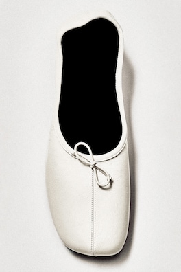 LEATHER BALLET FLATS — WHITE 3