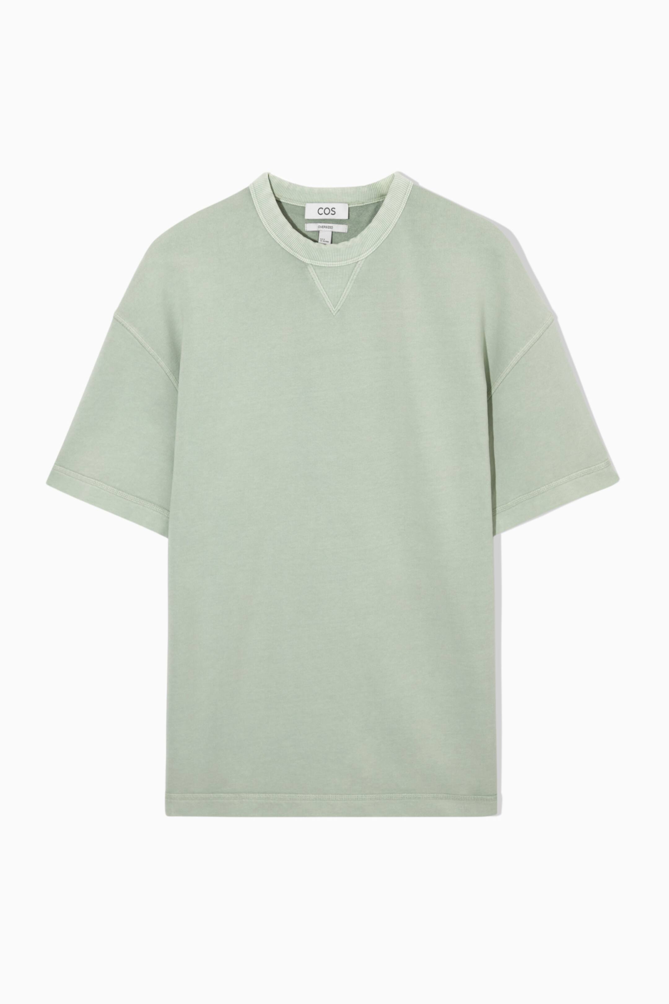 View larger image: OVERSIZED HEAVYWEIGHT SHORT-SLEEVED SWEATSHIRT - LIGHT GREEN - Men | H&M GB 1