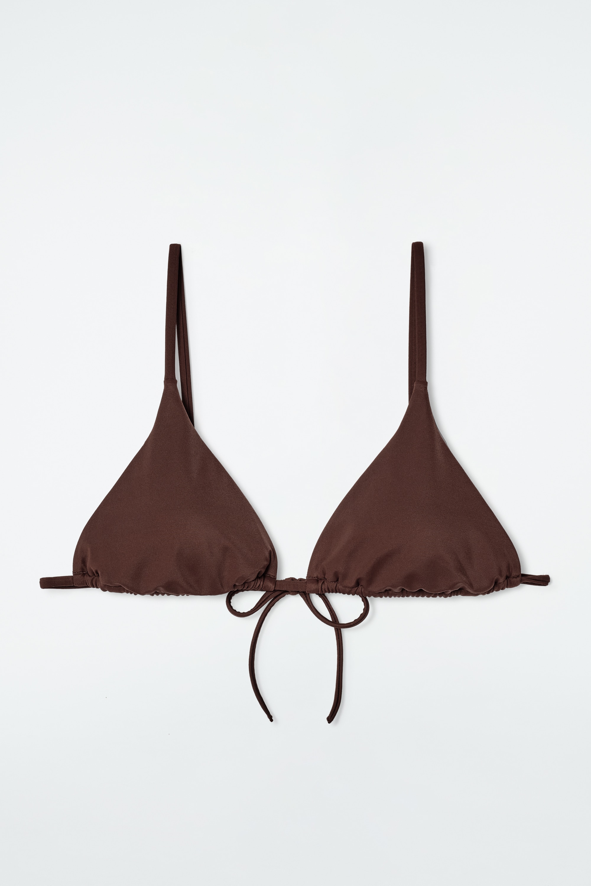 HAUT DE BIKINI TRIANGLE - BRUN/MARRON / MARINE / RAYURES/BLANC