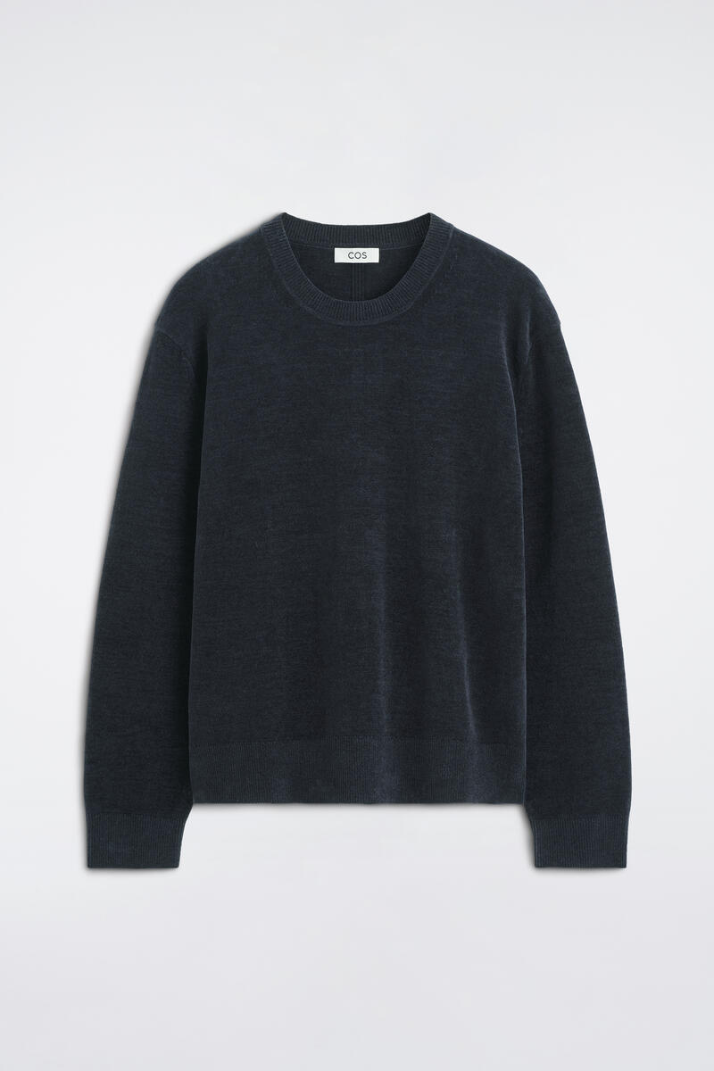 Cotton-Chenille Crew-Neck Sweater