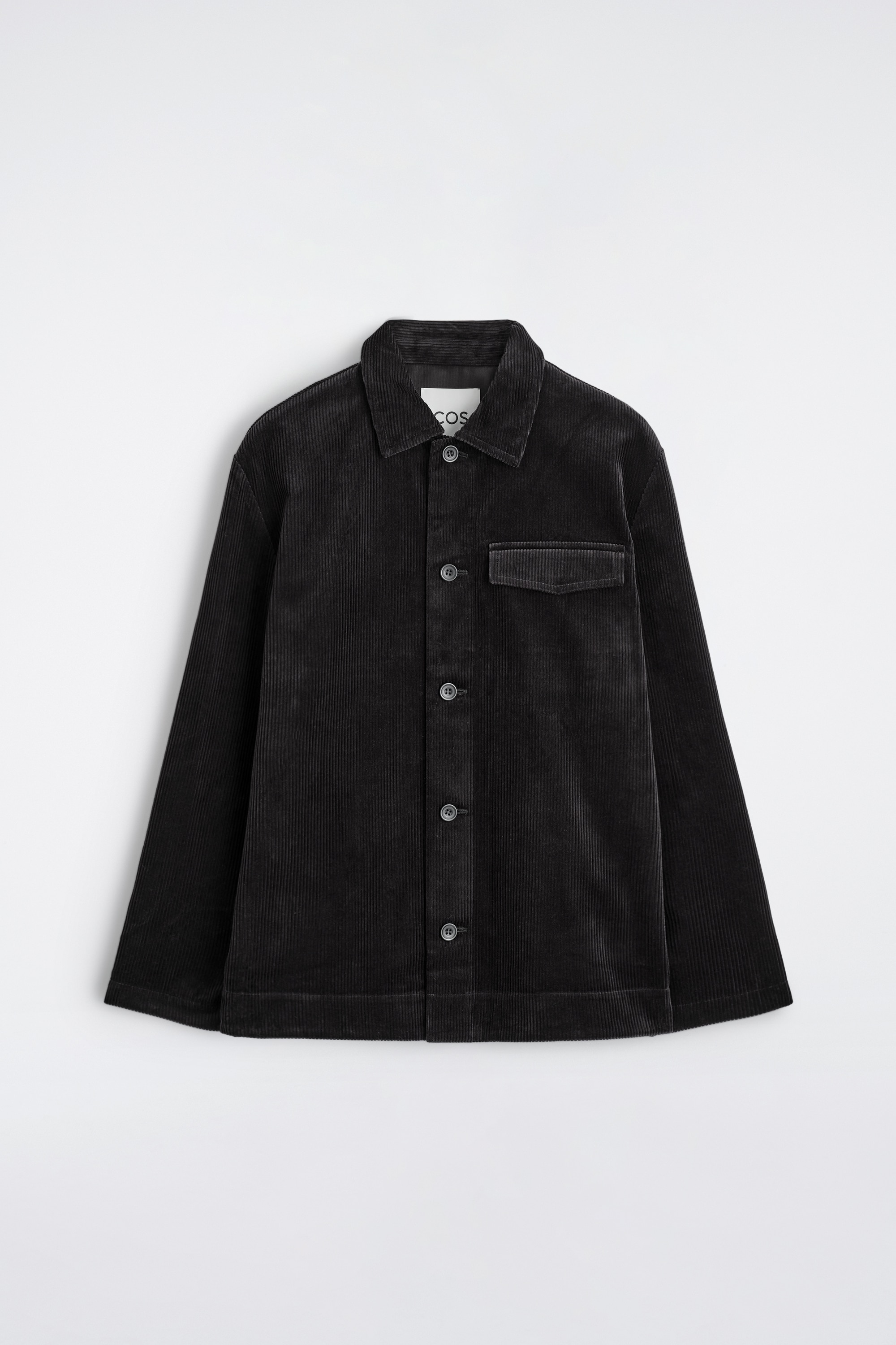 COTTON-CORDUROY OVERSHIRT - ČIERNA/TMAVÁ TYRKYSOVÁ
