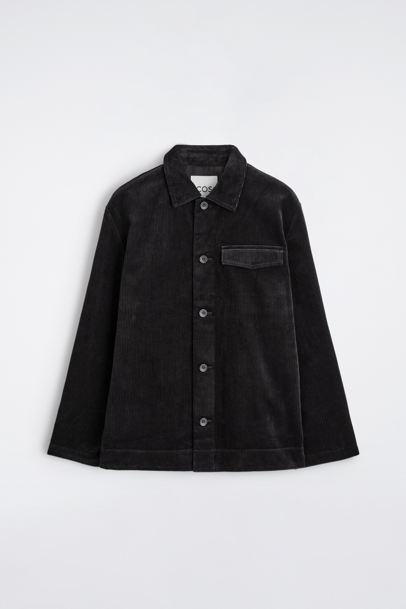 COTTON-CORDUROY OVERSHIRT - BLACK/DARK TURQUOISE - 2
