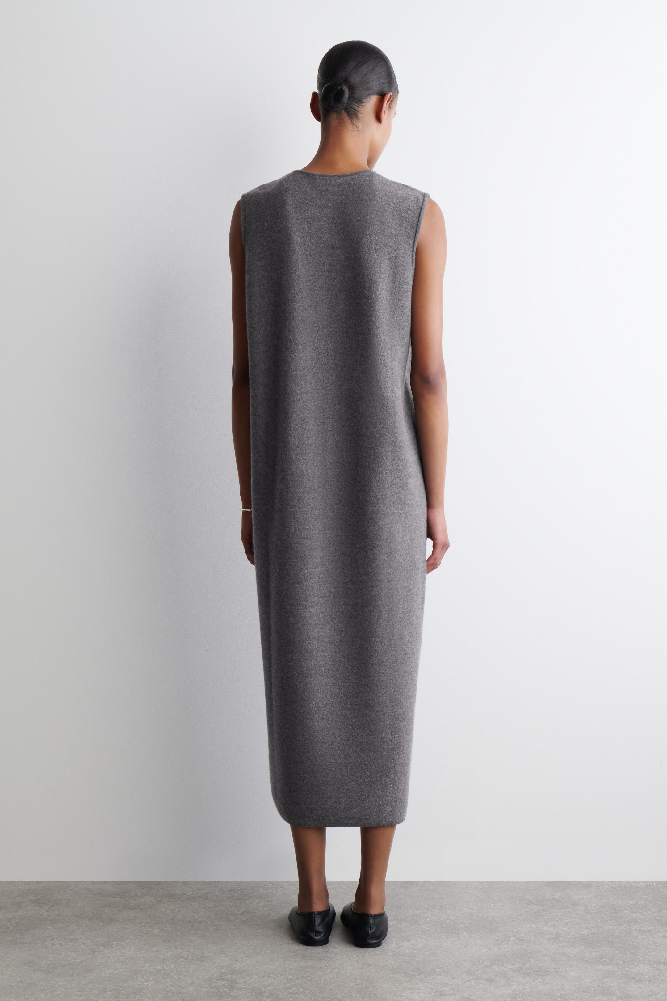 BOILED-WOOL MIDI DRESS