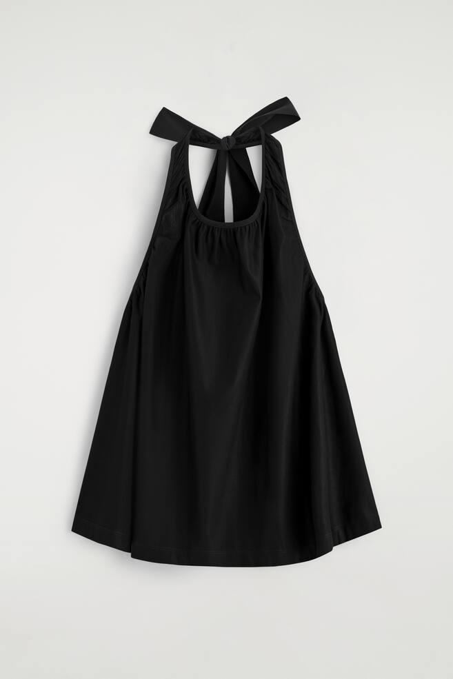 OPEN-BACK HALTERNECK TOP - BLACK - 1