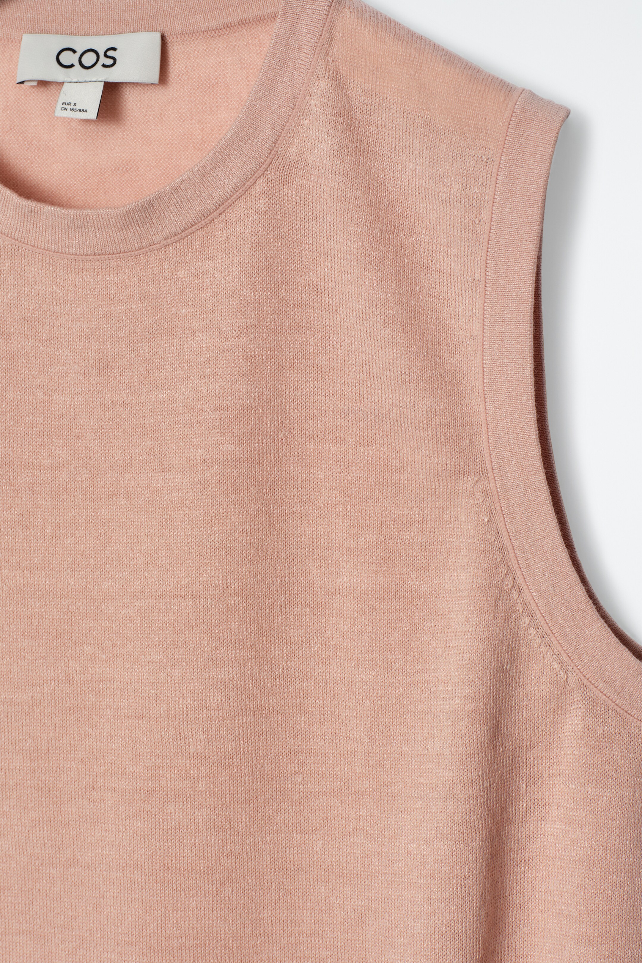 Agrandir l'image: DÉBARDEUR EN MAILLE DE LAINE MÉRINOS-LIN - ROSE POUDRÉ - FEMME | H&M FR 7