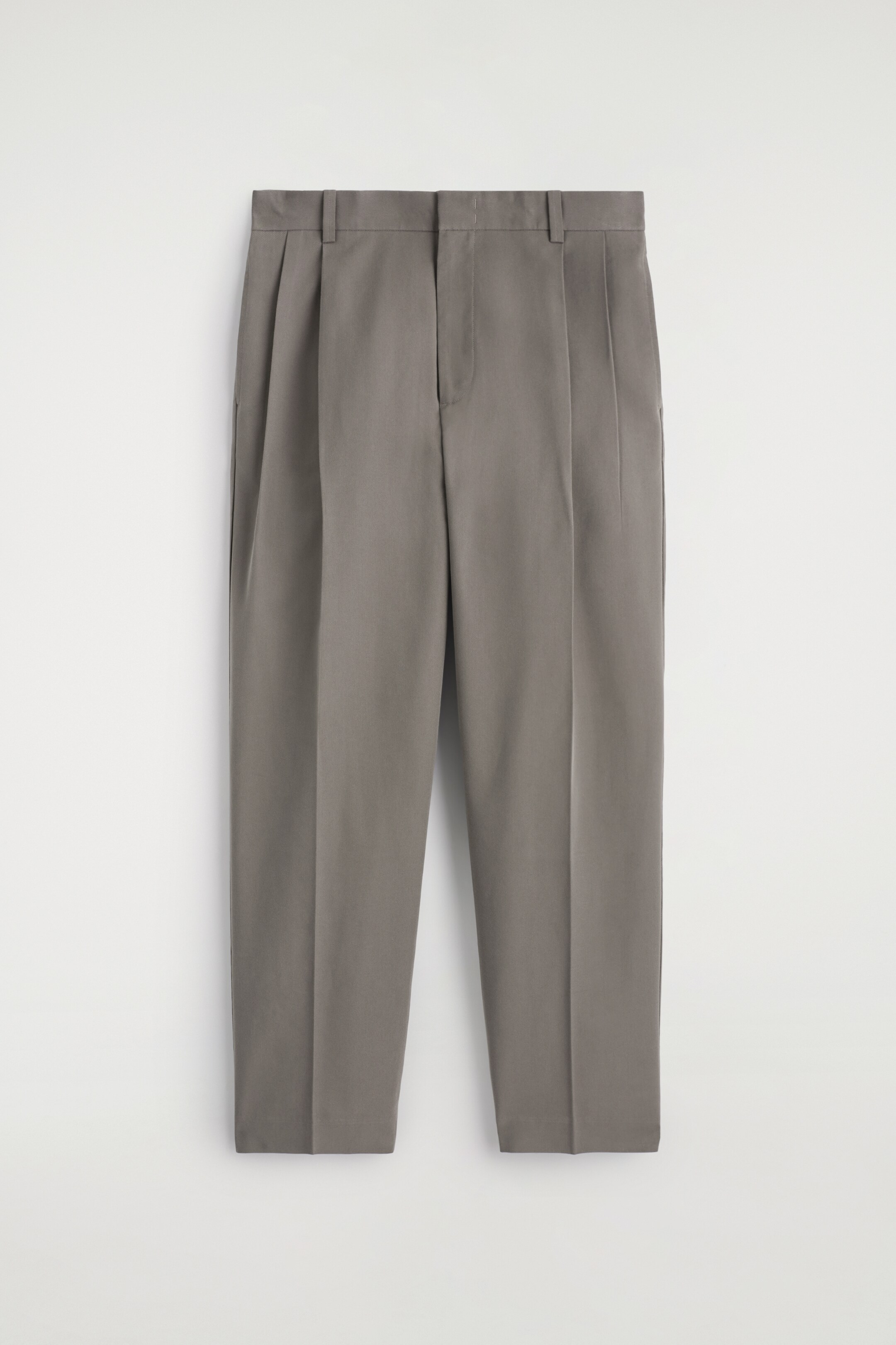 Agrandir l'image: PANTALON À PLIS DROIT EN SERGÉ DE COTON - TAUPE FONCÉ - HOMME | H&M CH 7
