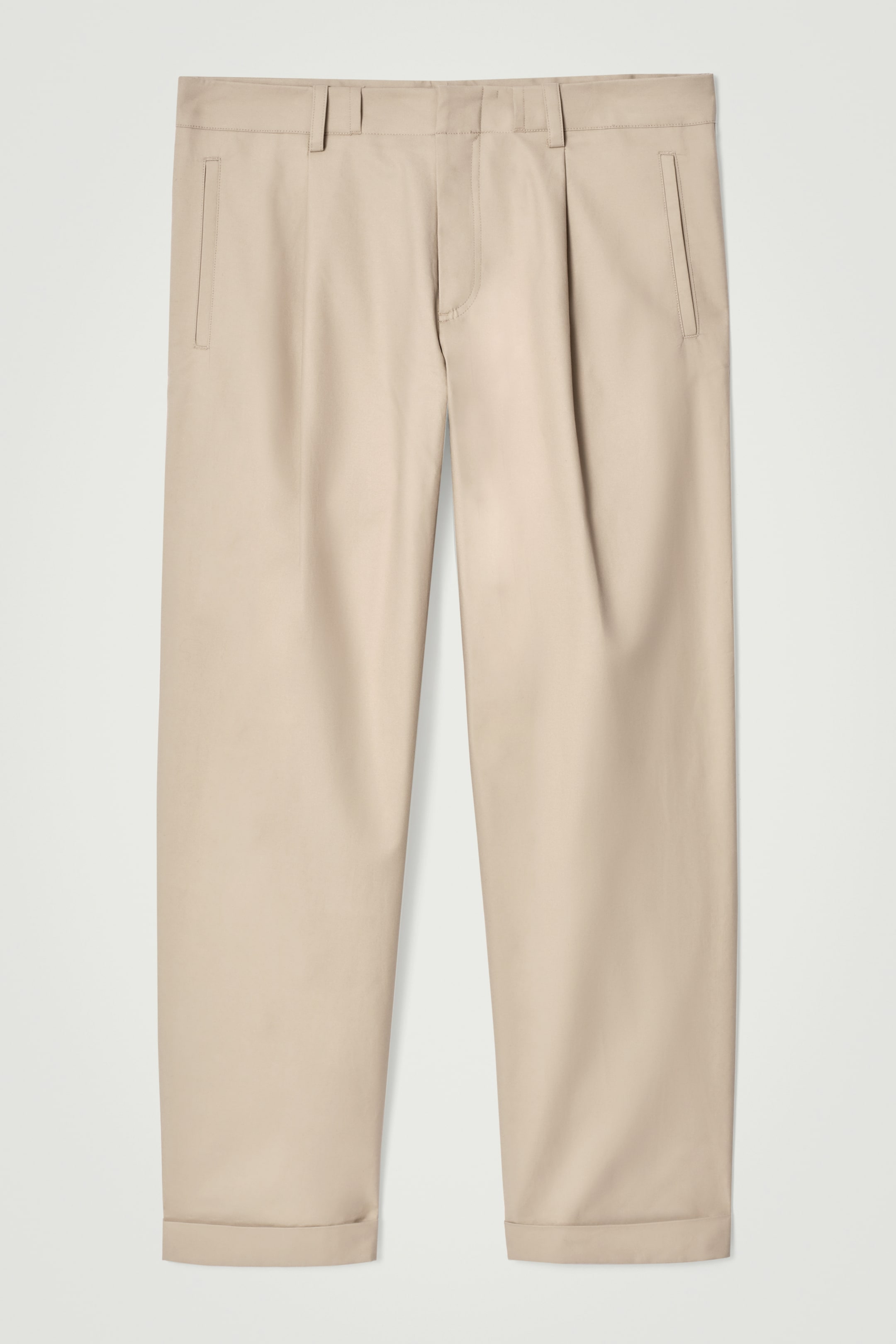 Ingrandisci l'immagine: TAPERED COTTON TURN-UP TROUSERS - BEIGE - UOMO | H&M CH 4