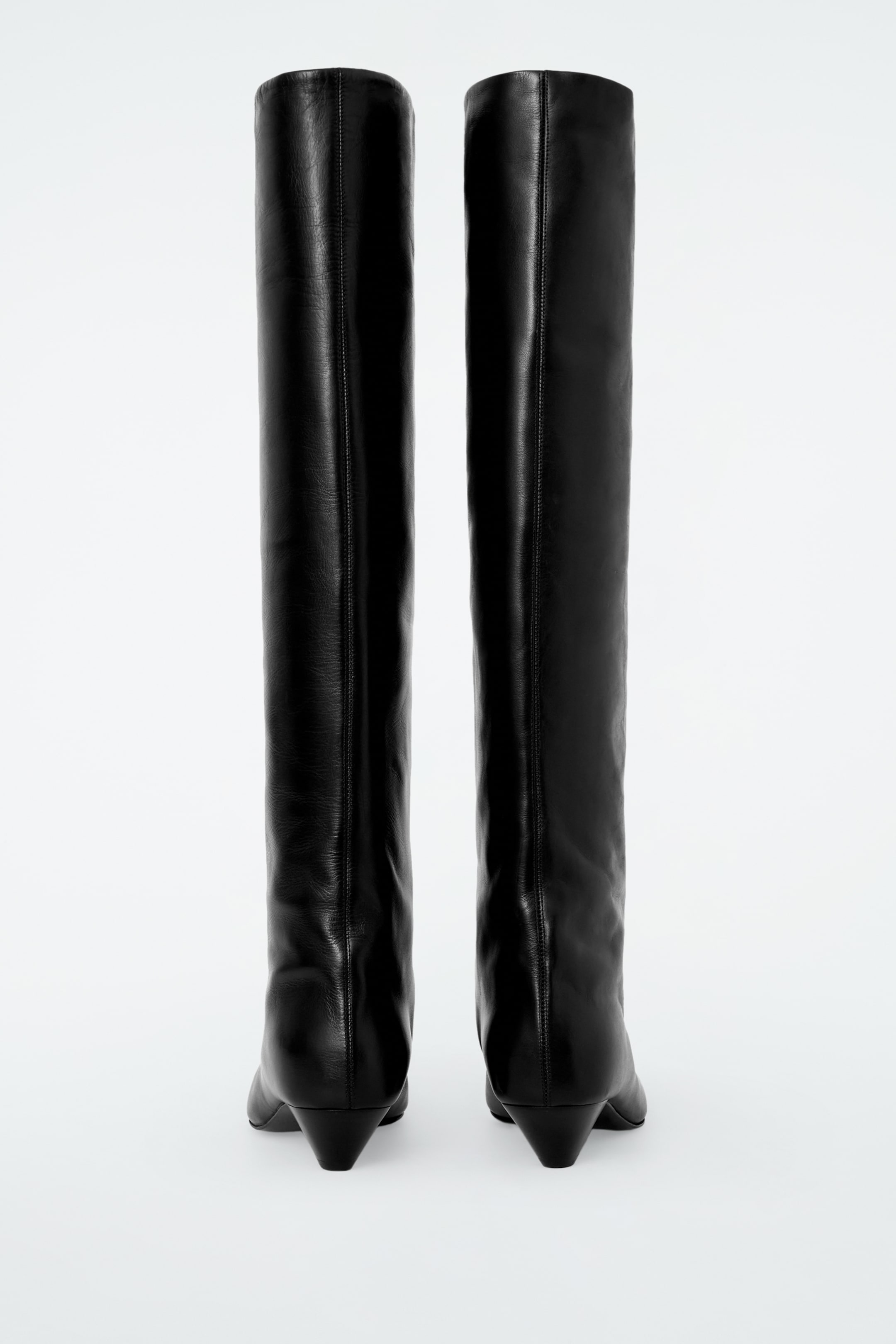 Ingrandisci l'immagine: SLOUCHED LEATHER KNEE-HIGH BOOTS - BLACK - DONNA | H&M CH 6
