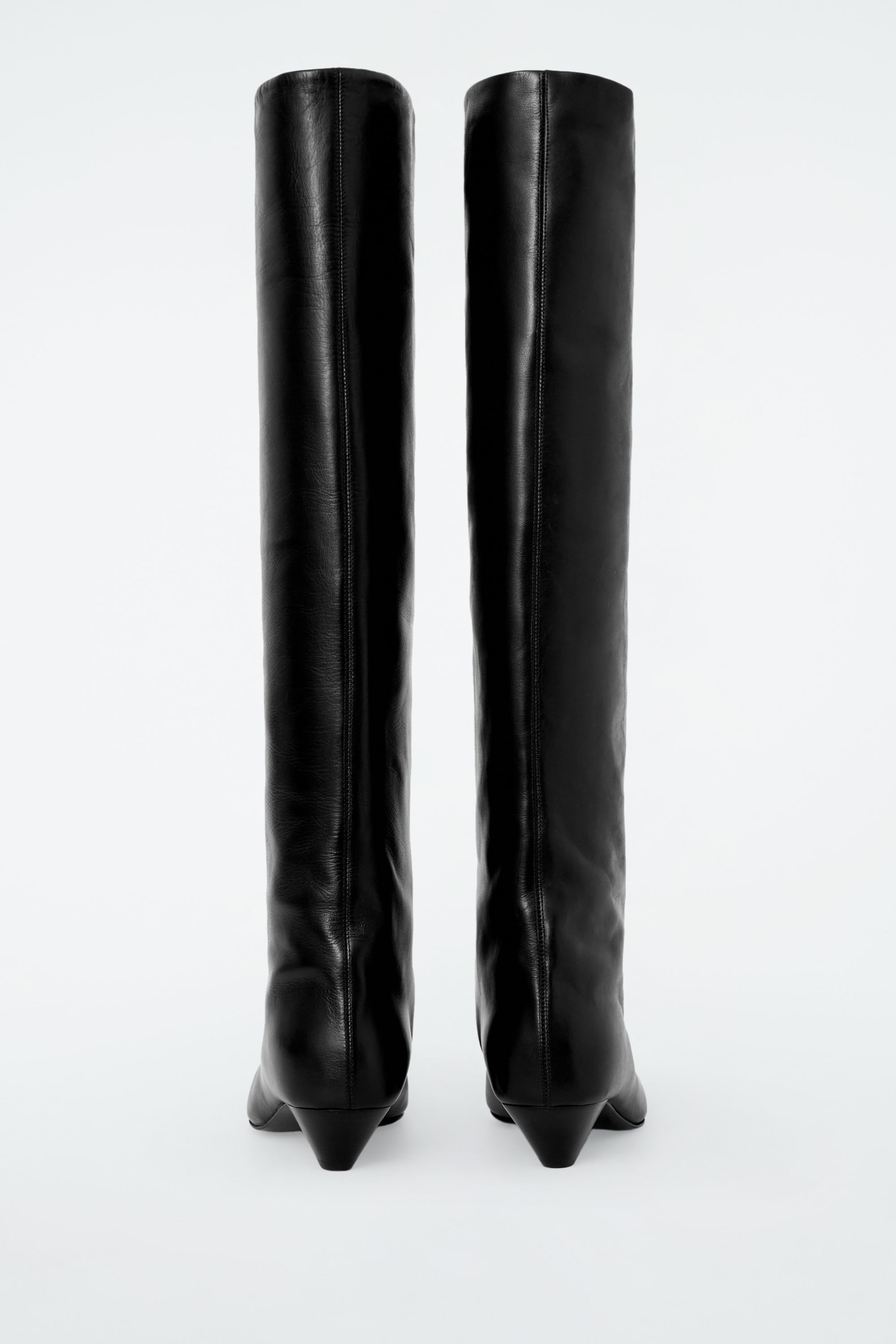 SLOUCHED LEATHER KNEEHIGH BOOTS