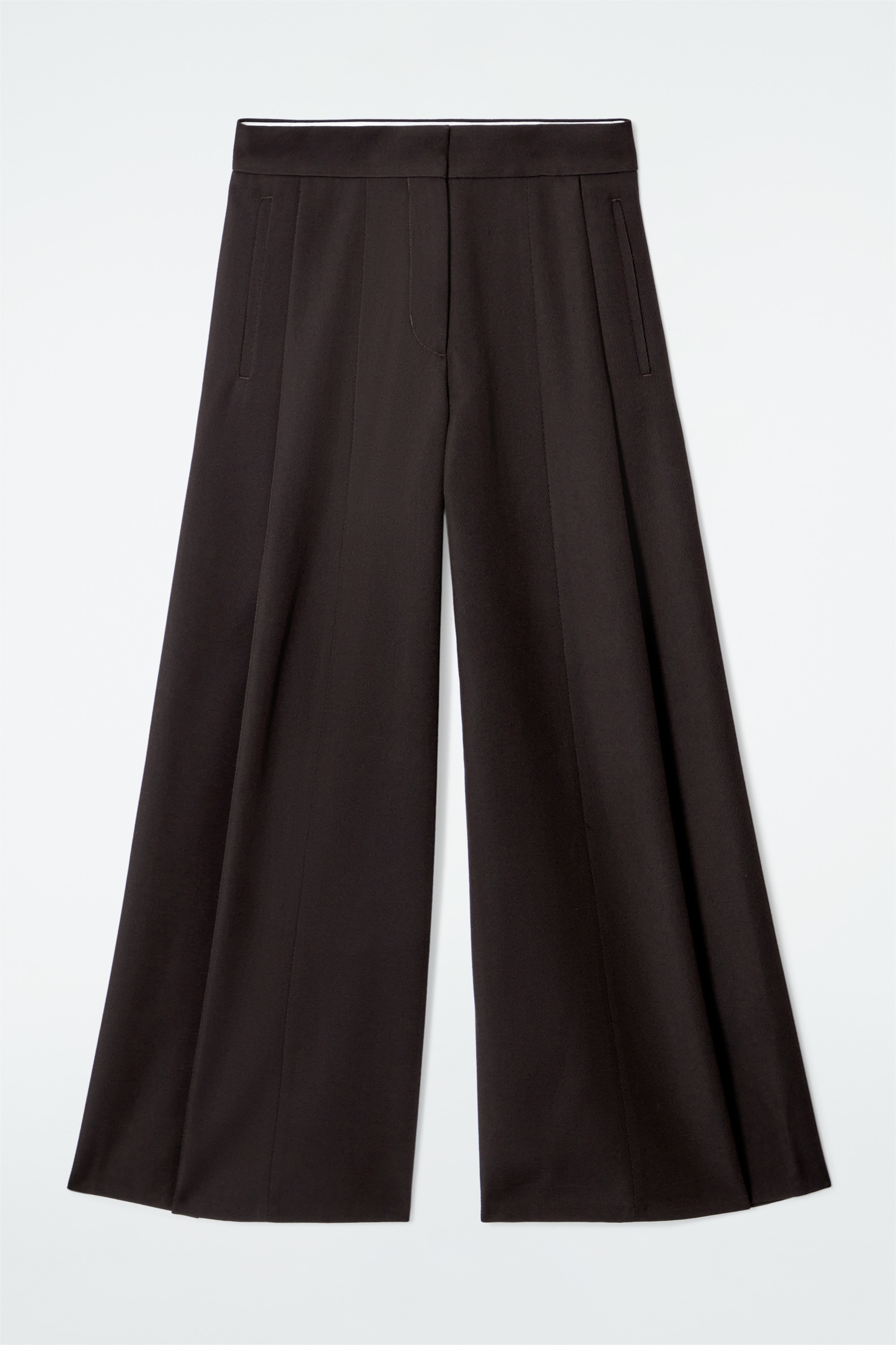 PANTALON LARGE DÉCONTRACTÉ EN LAINE MÉLANGÉE - BRUN FONCÉ/NOIR/BORDEAUX/VERT FONCÉ