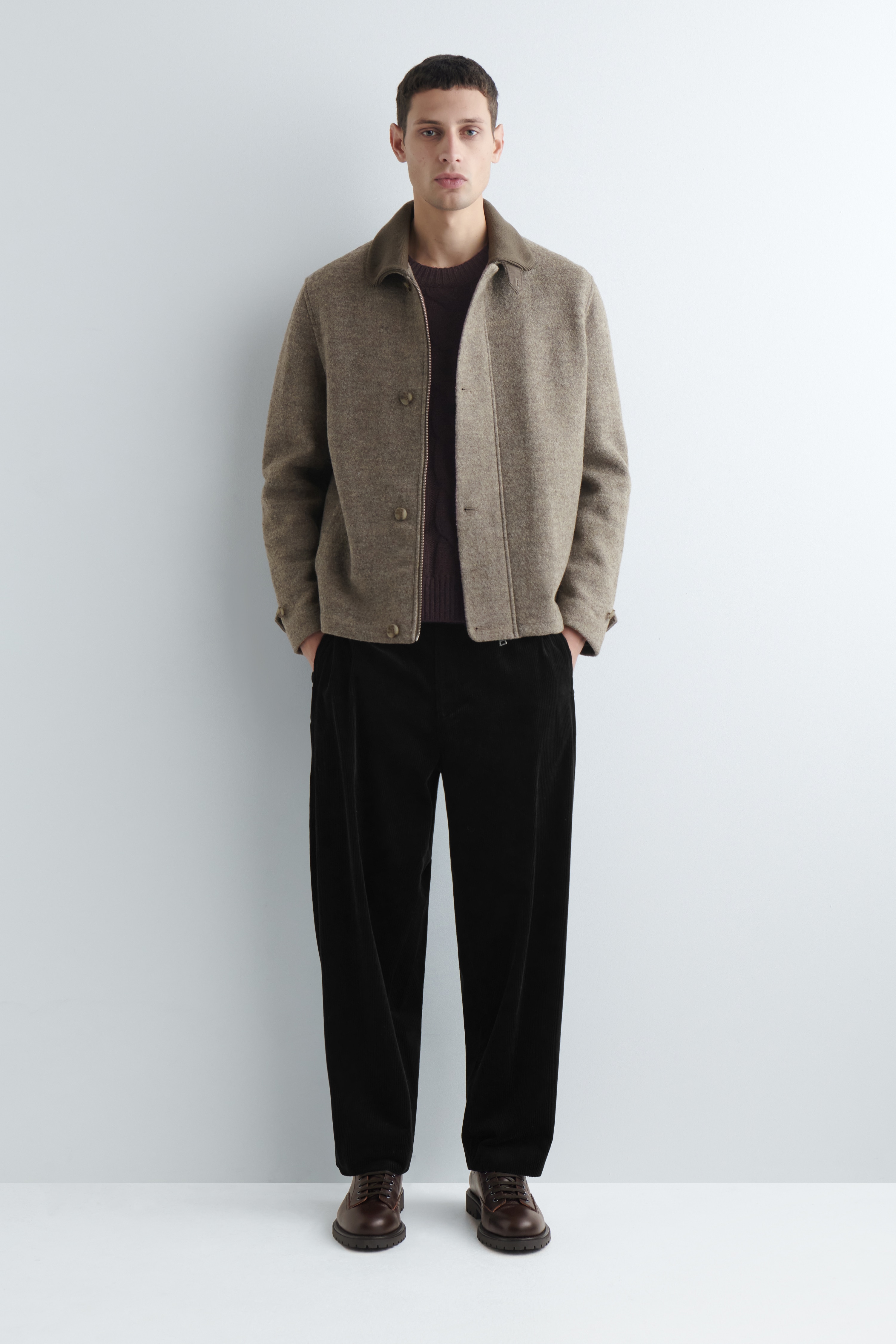 PANTOFI DERBY DIN PIELE MASIVĂ - BROWN