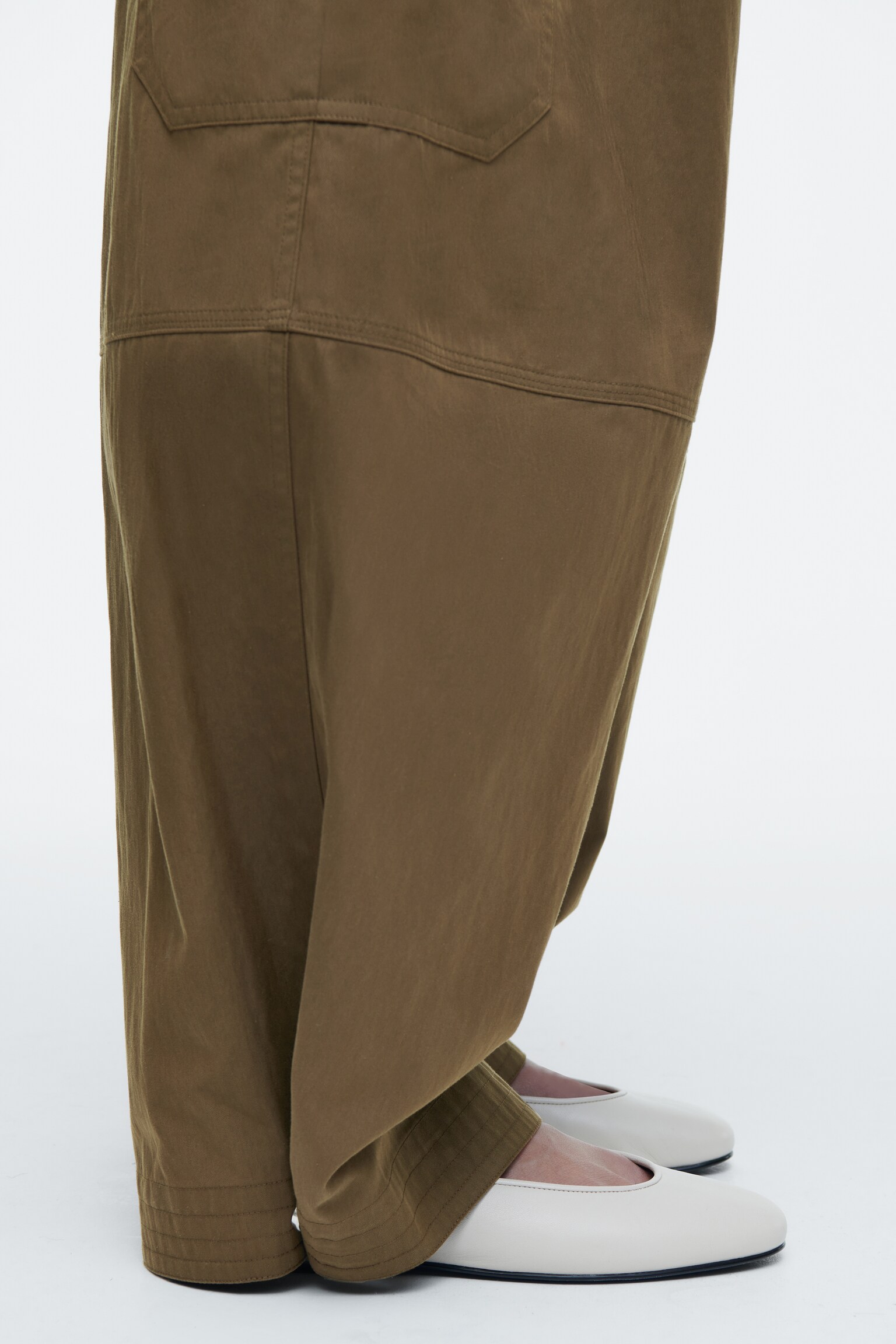 UTILITY BARREL-LEG TROUSERS - BROWN/DARK GREEN - 6
