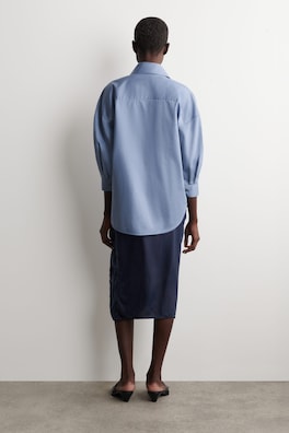 SCULPTURAL COTTON SHIRT — BLUE 5