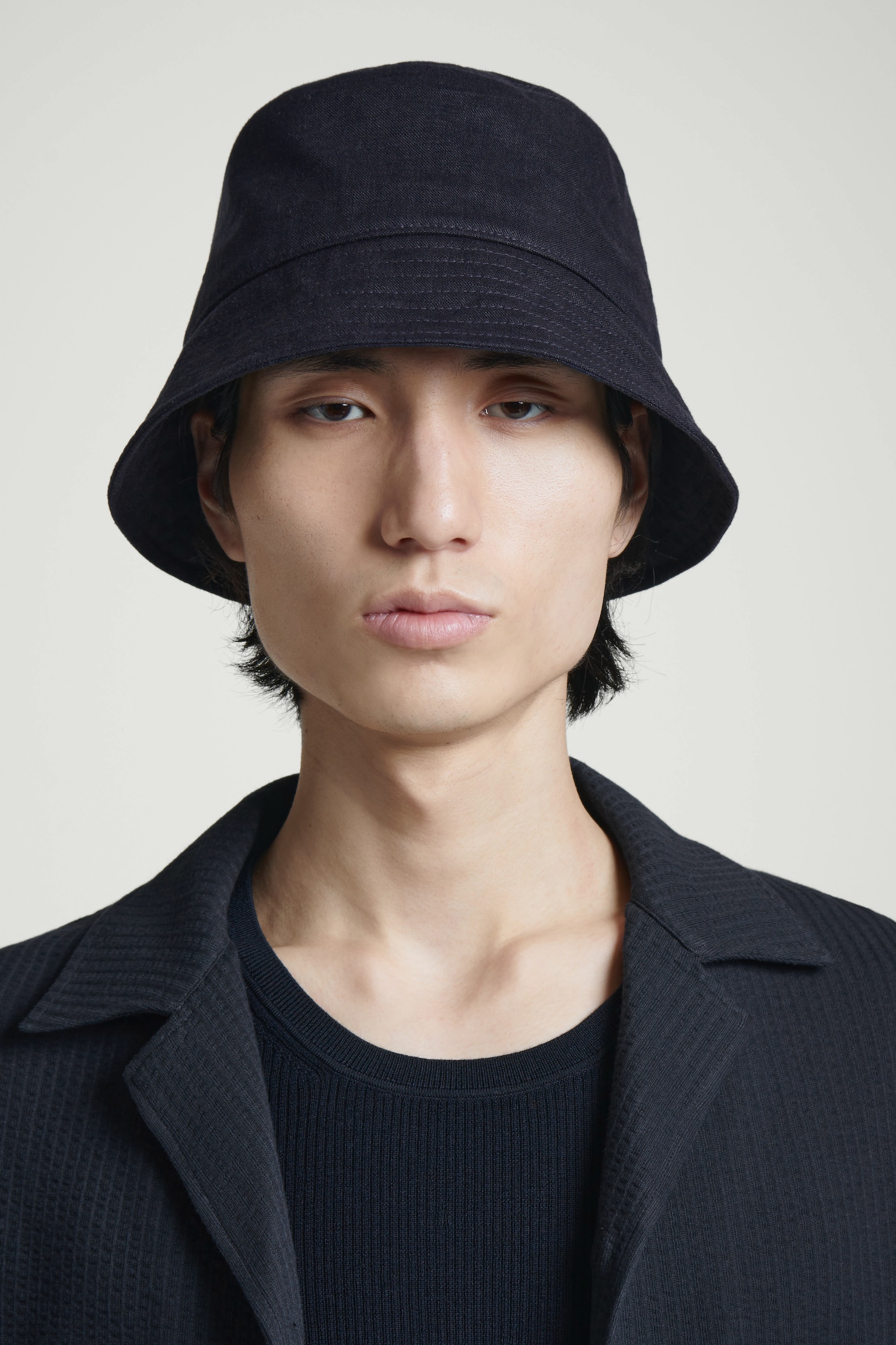 BOB EN LIN - BLEU MARINE/TAUPE