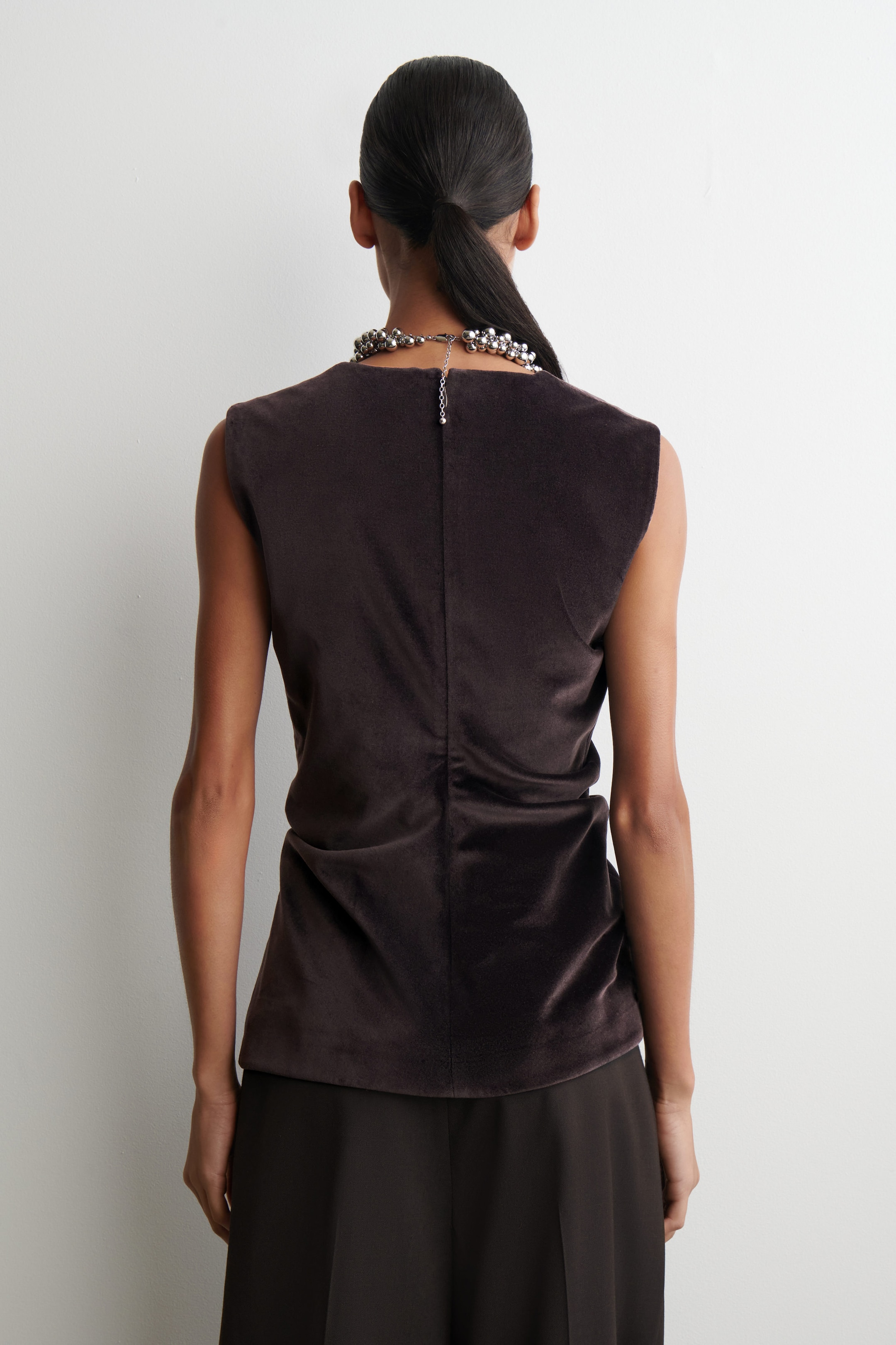 ASYMMETRIC VELVET TOP