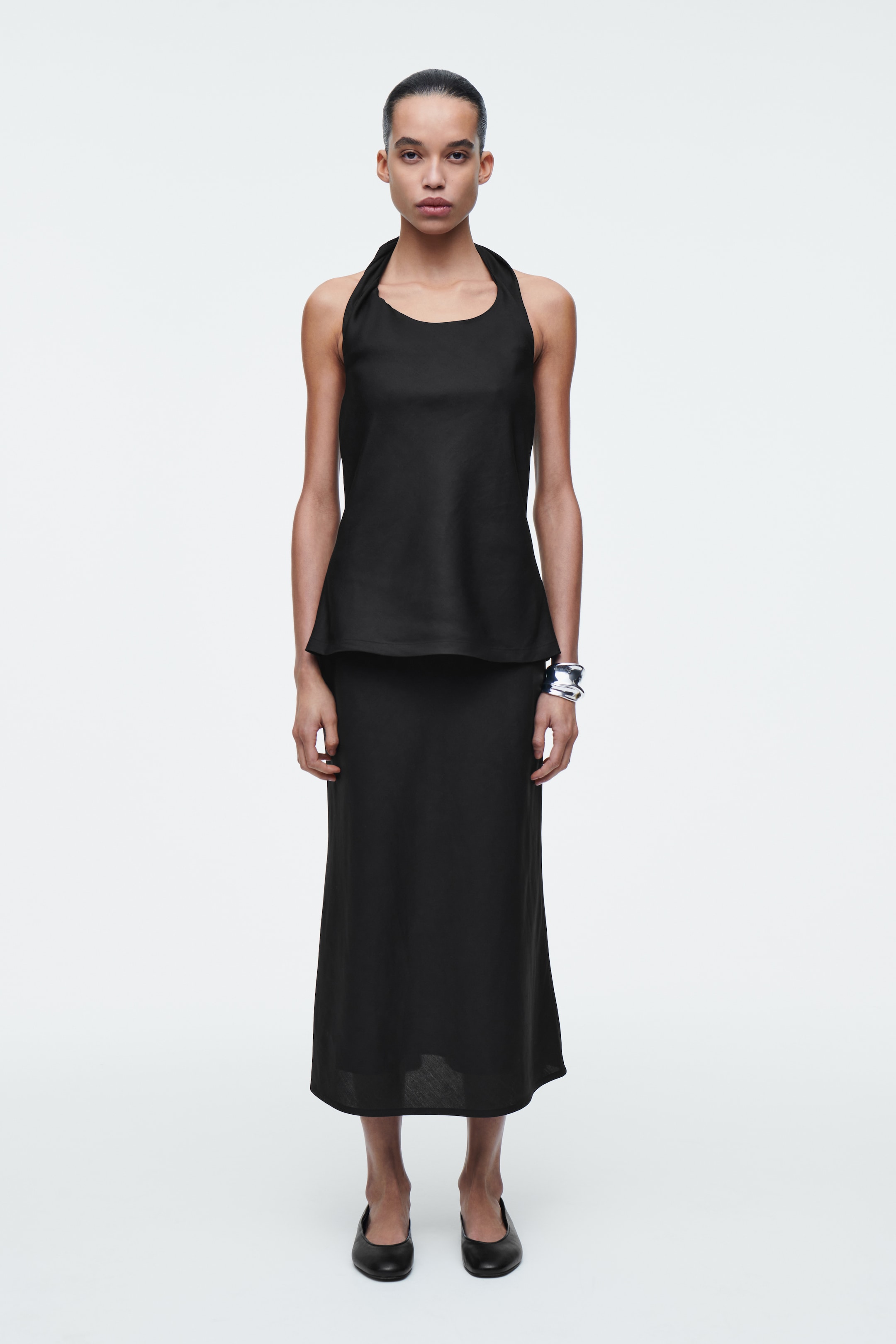 Grotere afbeelding bekijken: TWIST-DETAIL TOP IN LINNENMIX - ZWART - DAMES | H&M BE 4