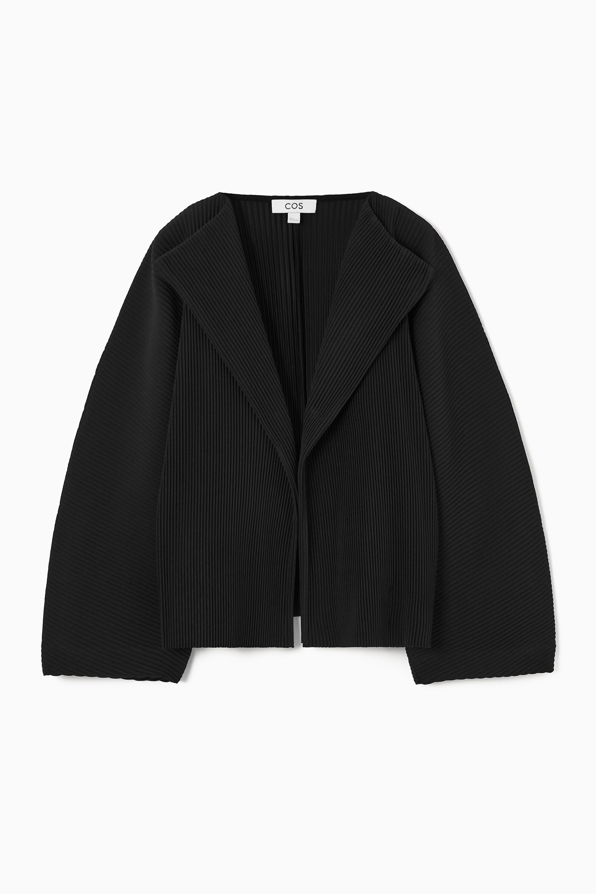 PLEATED OPEN-LAPEL JACKET - BLACK | COS