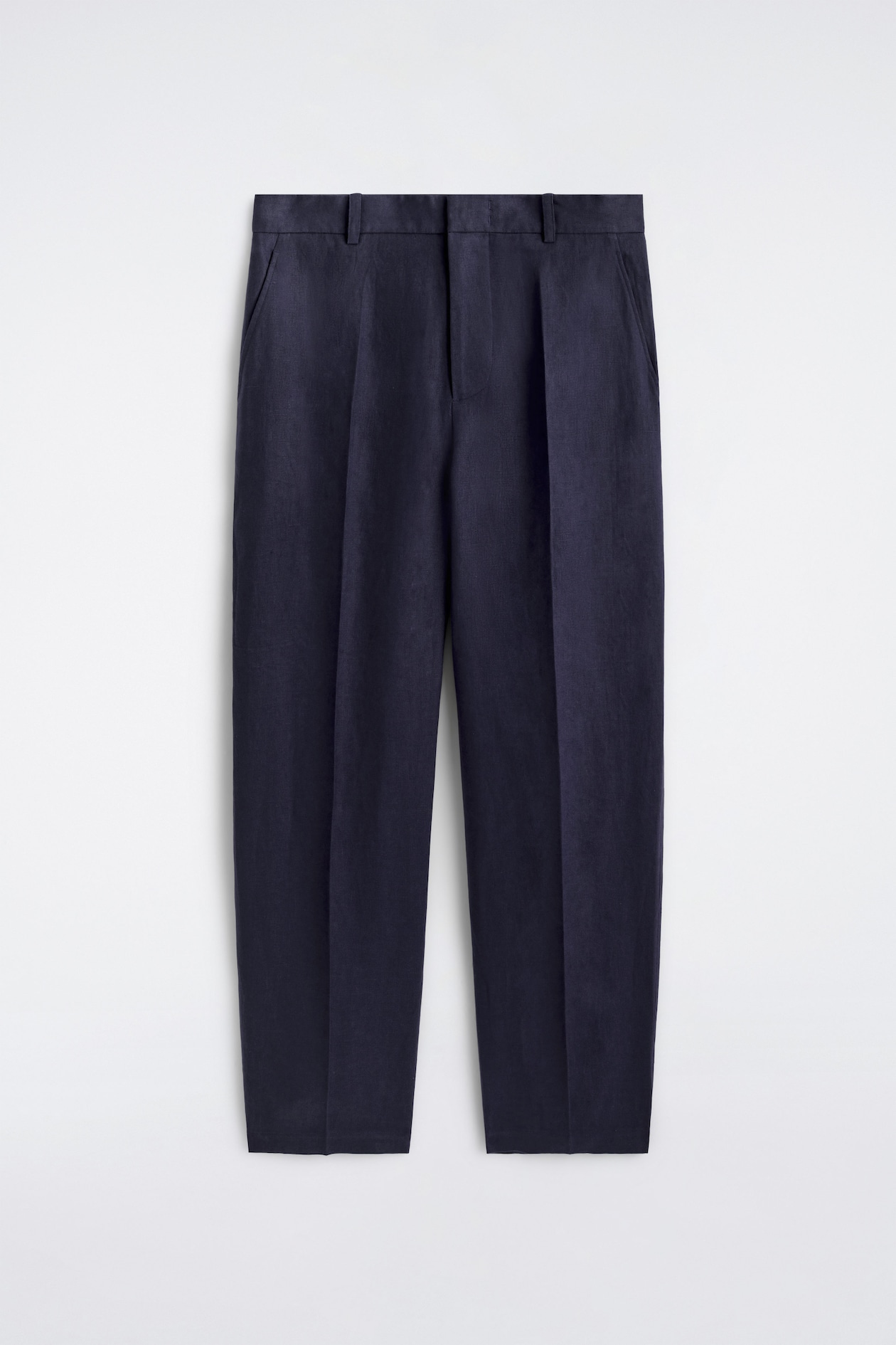 RELAXED LINEN TAPERED TROUSERS