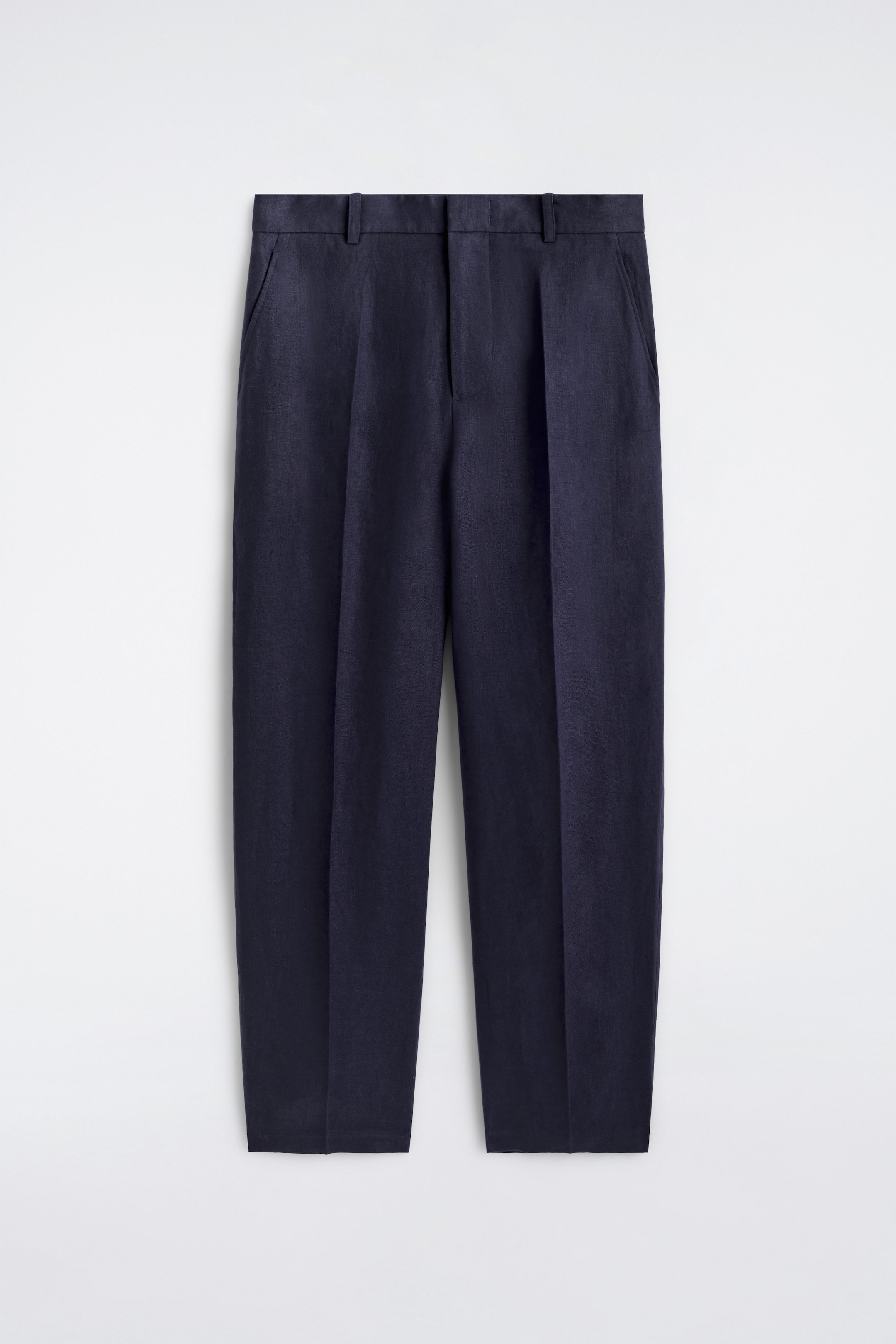 RELAXED LINEN TAPERED TROUSERS
